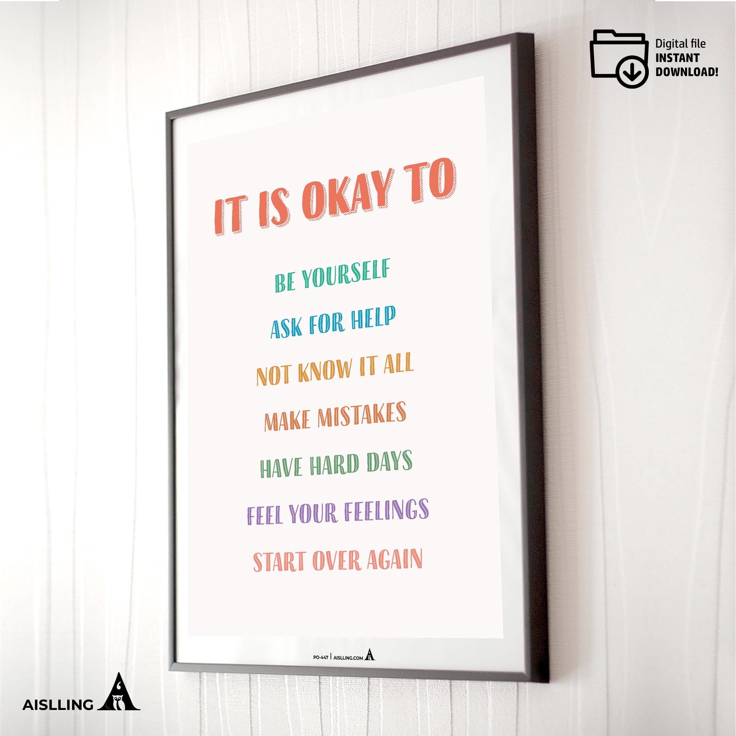 Calming Kit — it is okay to be yourself, therapy office poster, social emotional learning, grow your mind p... | Mindfulness printable