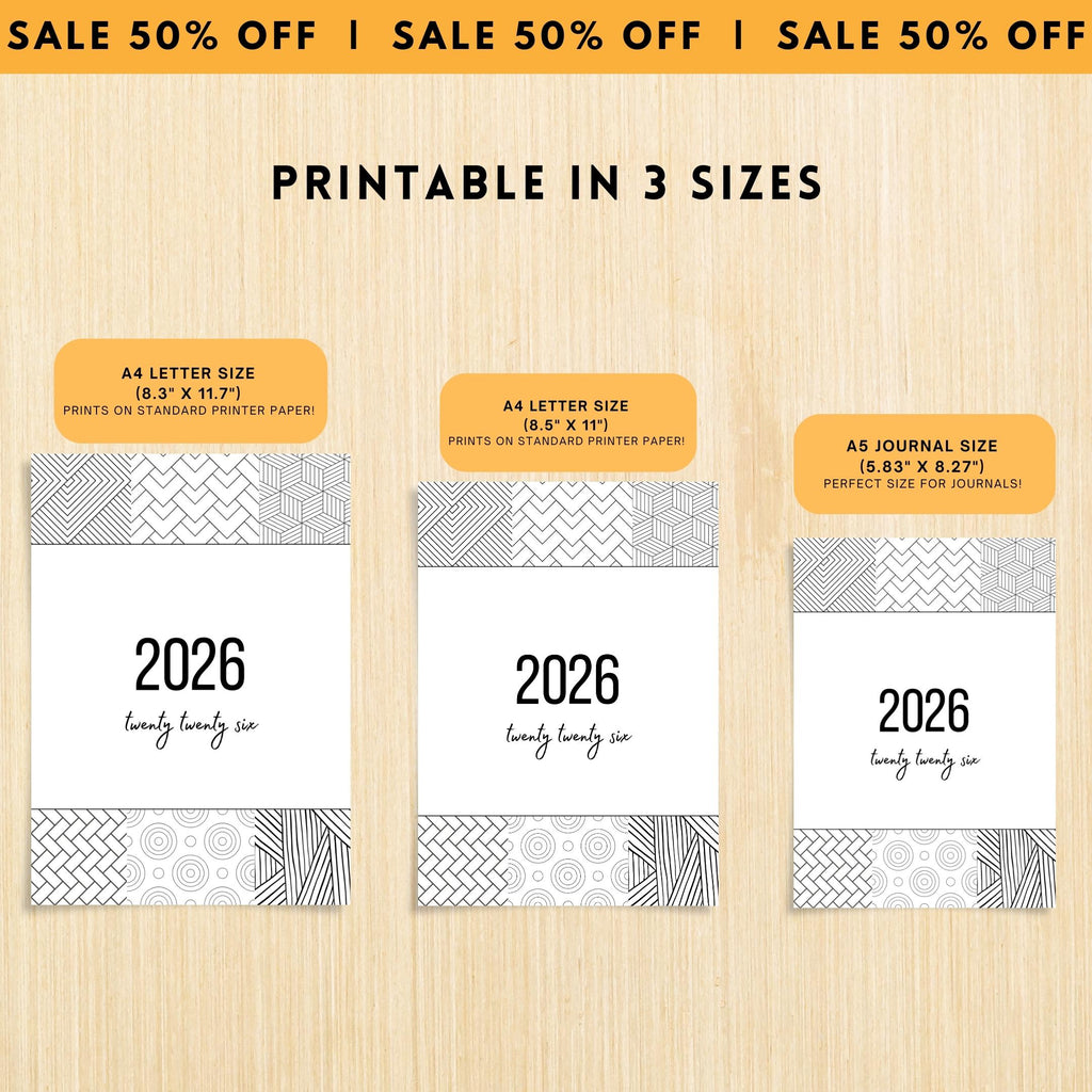 2026 Cover Pages — 2026 Bullet Journal Cover Page, PRINTABLE Title Page, 2026 Planner Cover, BUJO Cover Pag... | Bloom Joyfully printable