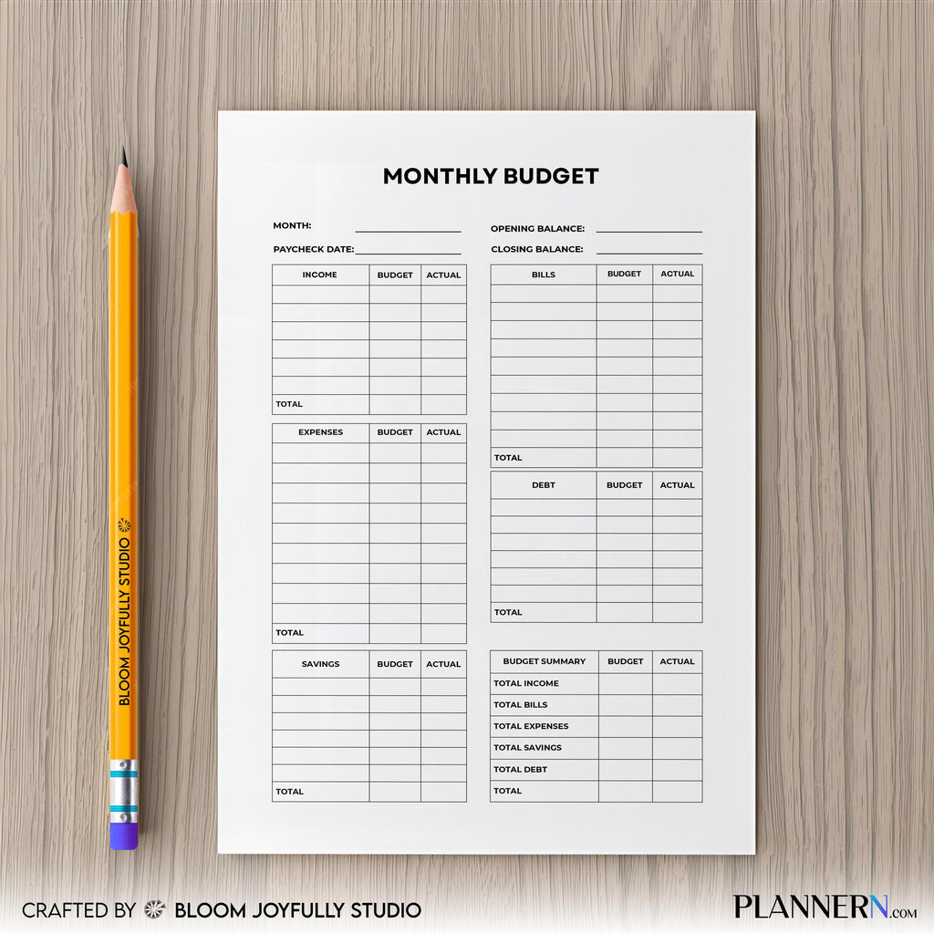 Budget Challenge — Monthly Budget Tracker PRINTABLE, Money Tracker, Monthly Budget Planner, Expense Tracker... | Bloom Joyfully printable