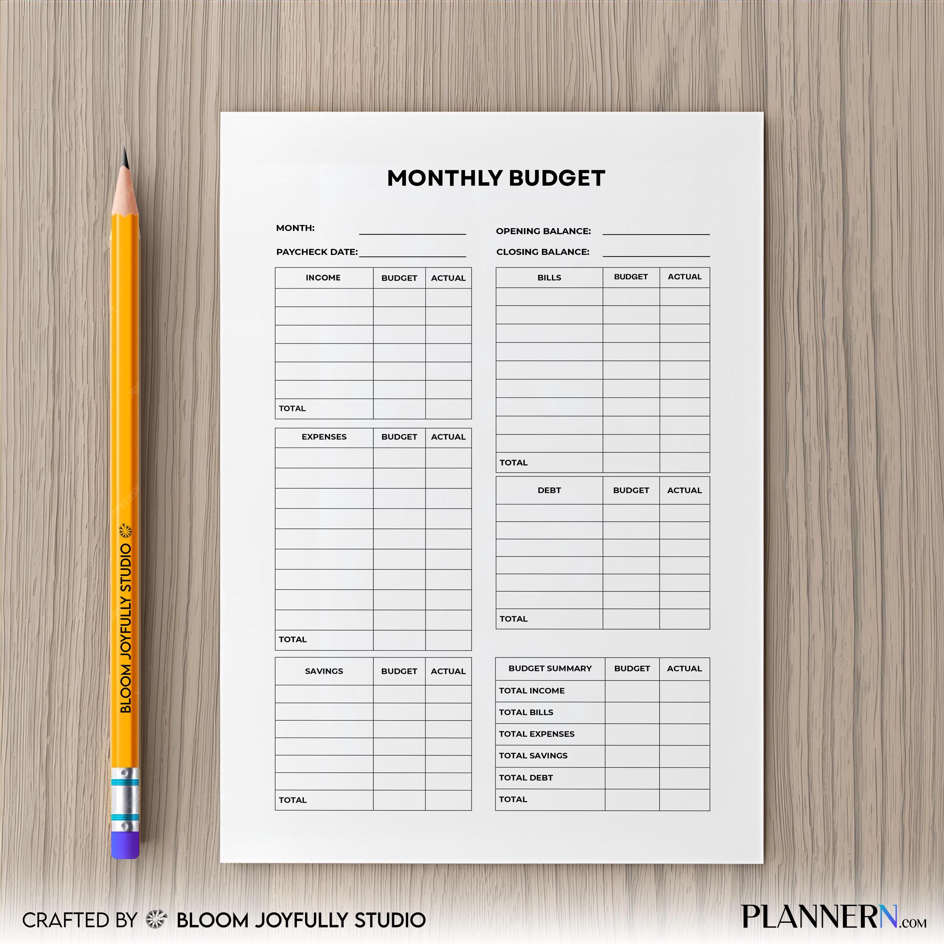 Budget Challenge — Monthly Budget Tracker PRINTABLE, Money Tracker, Monthly Budget Planner, Expense Tracker... | Bloom Joyfully printable