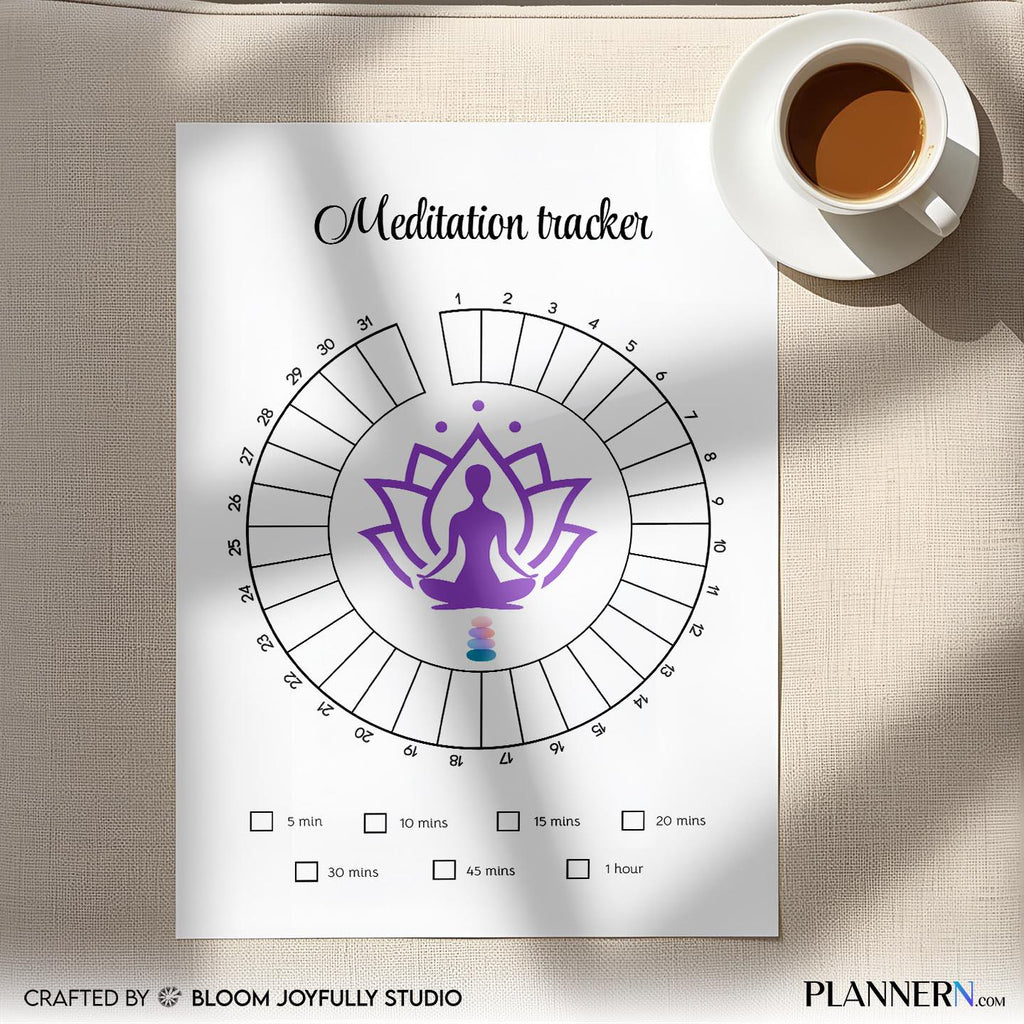 Calm Routine — Meditation Tracker Printable, Daily Mindfulness Log, Meditation Journal, Habit Tracker PDF, ... | Mindfulness printable
