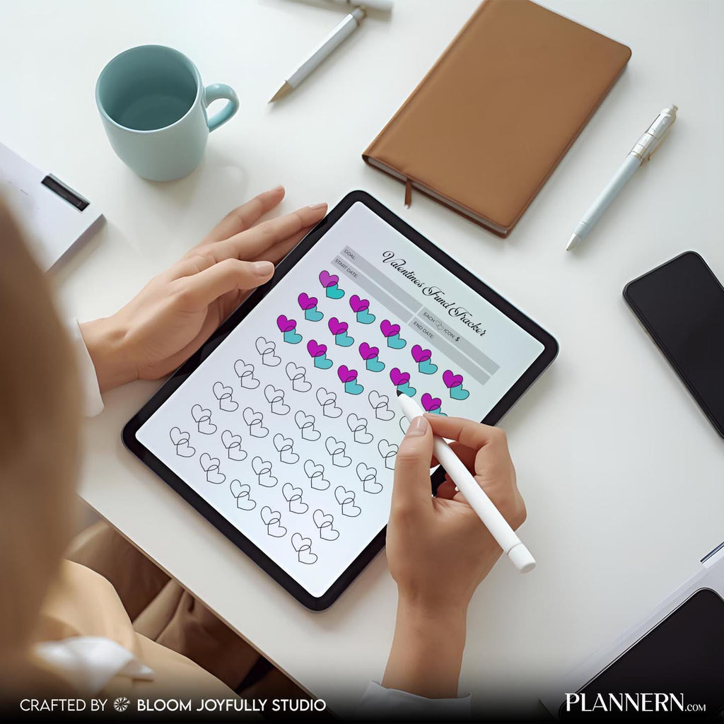 Budget Planner — Valentine's Savings Tracker PRINTABLE, Valentine's Fund Tracker, Gift Savings Planner, Bud... | Bloom Joyfully printable