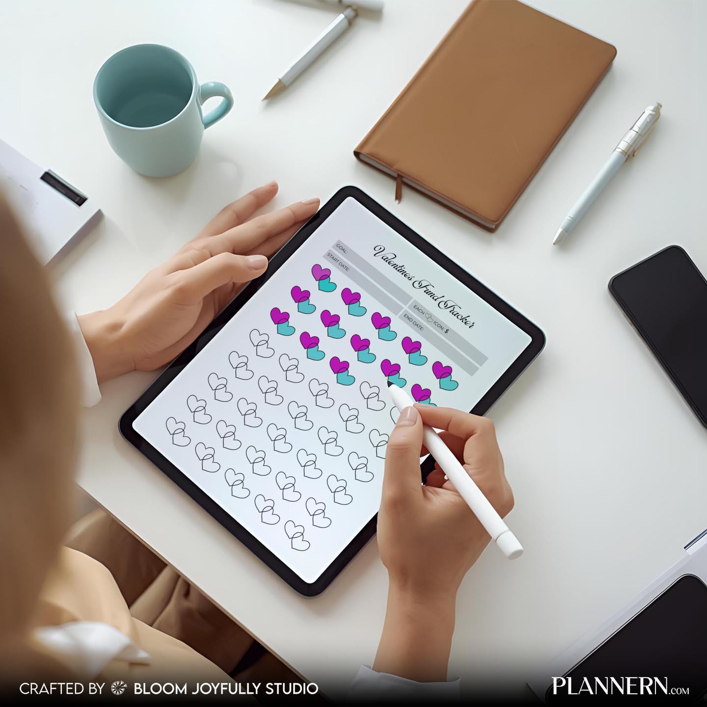 Budget Planner — Valentine's Savings Tracker PRINTABLE, Valentine's Fund Tracker, Gift Savings Planner, Bud... | Bloom Joyfully printable