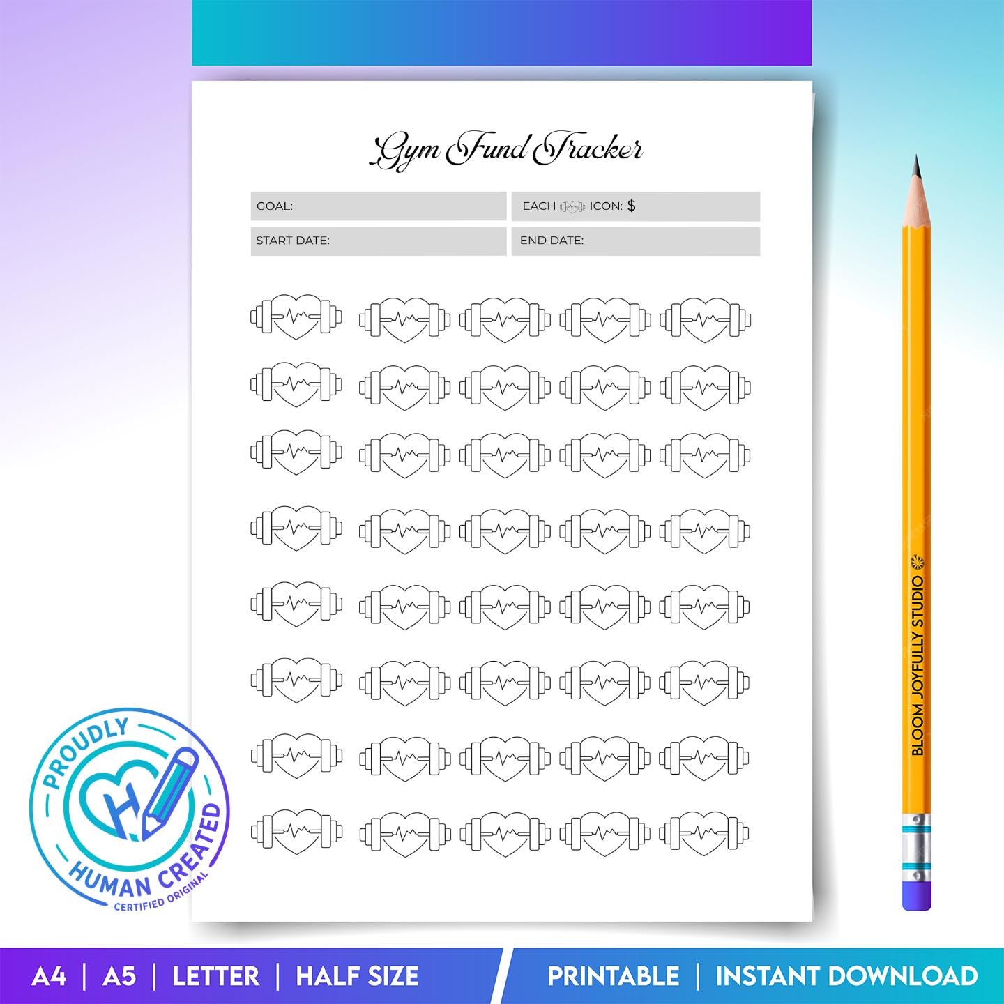 Budget Planner — Gym Fund Tracker PRINTABLE, Fitness Savings Tracker, Gym Membership Savings, Workout Budge... | Nutri Track printable