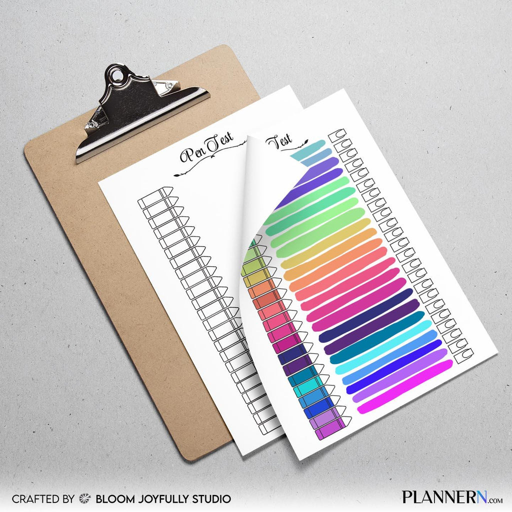 Brush Pen Tracker — Marker Log PRINTABLE, Pen Tracker, Pen color Swatch Page, Printable Pen Test Page, A4/A... | Bloom Joyfully printable