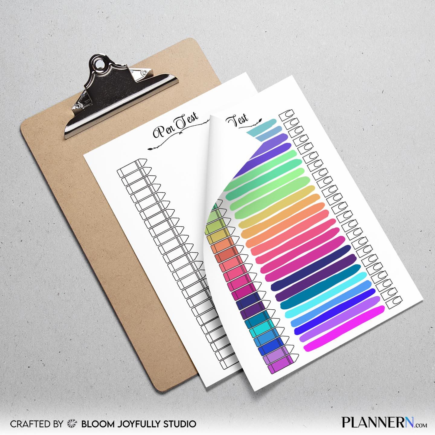 Brush Pen Tracker — Marker Log PRINTABLE, Pen Tracker, Pen color Swatch Page, Printable Pen Test Page, A4/A... | Bloom Joyfully printable