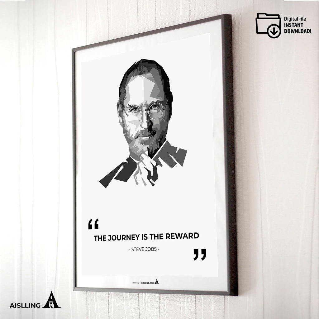 Aislling — The journey is the reward, Steve Jobs Quote Poster Printables, Inspirational Quote Poster, Motiv... | Aislling printable