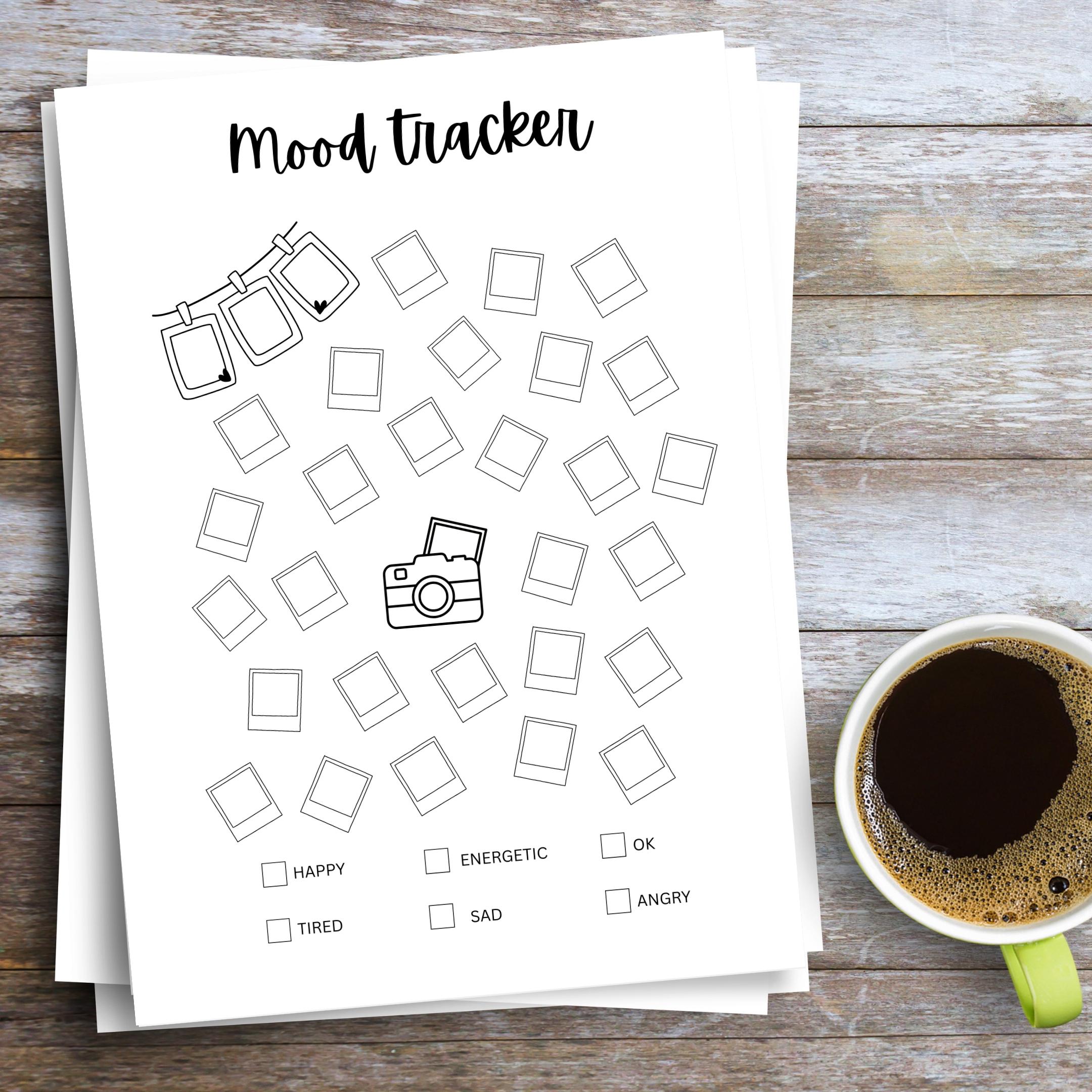 Bullet Journal — MONTHLY Mood Trackers Bundle, Printable Mood Tracker for journal, Monthly, Daily Mood Log,... | Mindfulness printable
