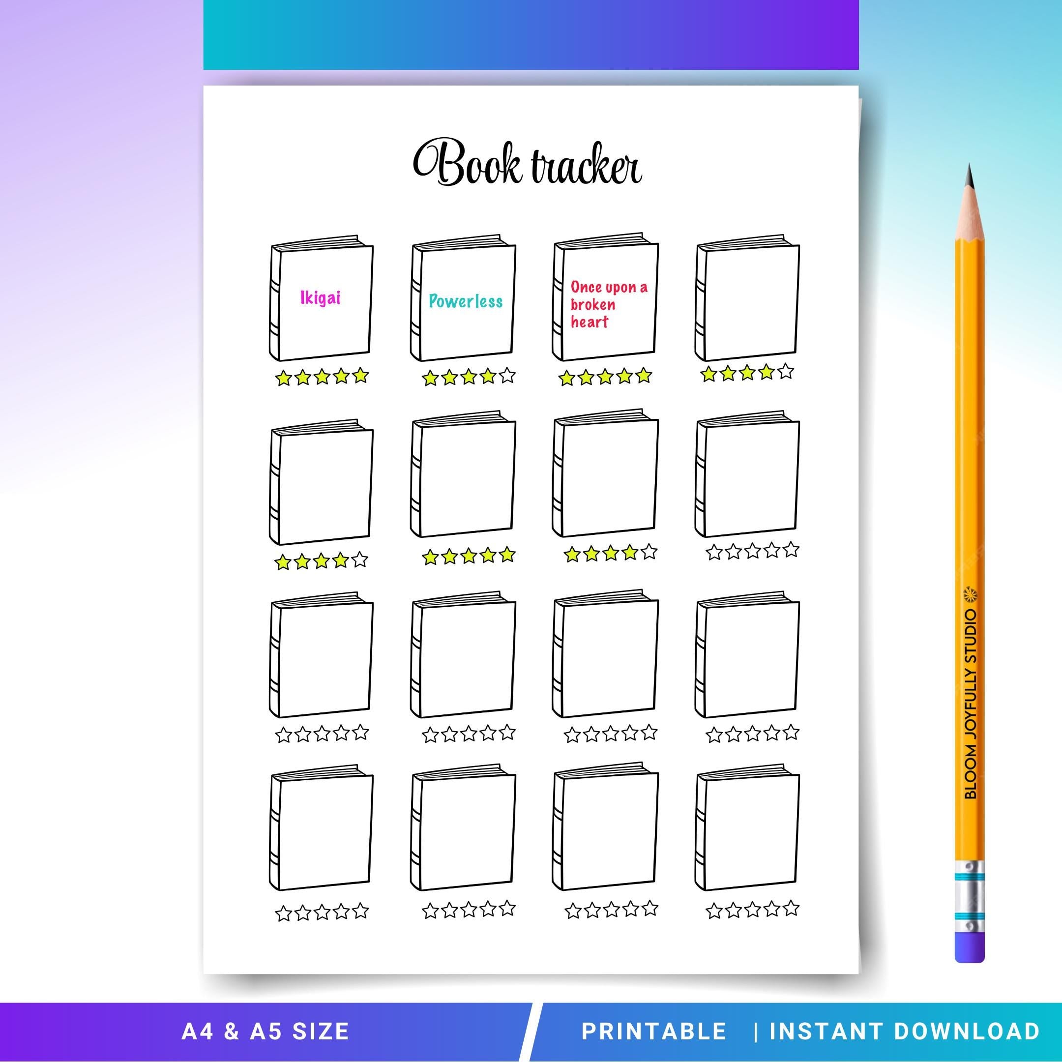 Aesthetic Planner — Book Tracker PRINTABLE, Reading Tracker, Reading Log, Habit Tracker, Book Journal, Read... | Bloom Joyfully printable