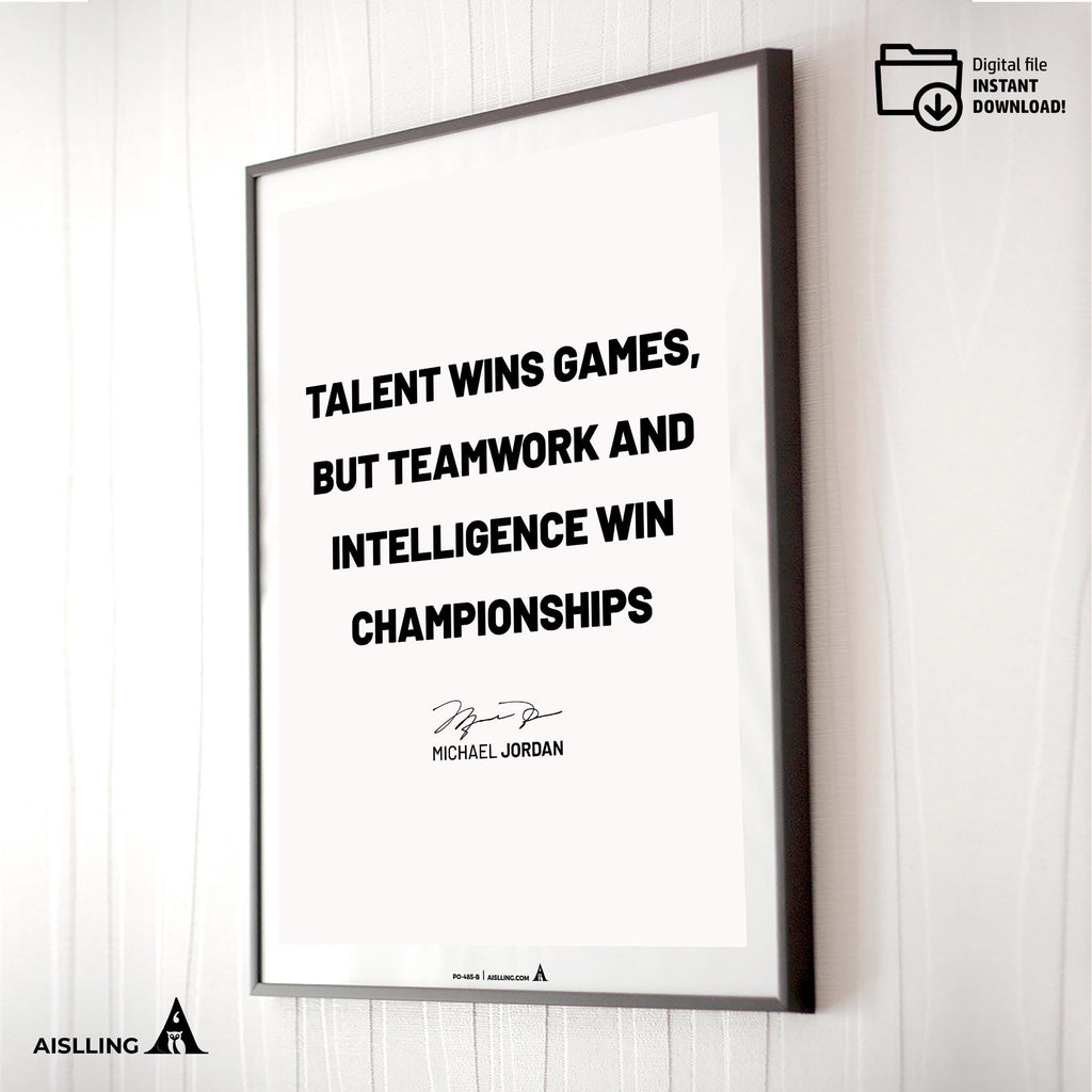 Basketball Art — Michael Jordan Quote Wall Art Printable, Basketball Motivational Poster, Digital Download ... | Aislling printable