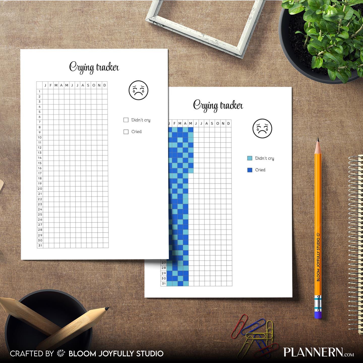 Anxiety Tracker — Crying Tracker PRINTABLE, Mental Health Tracker, Emotional Release Log, Crying Pattern Tr... | Mindfulness printable