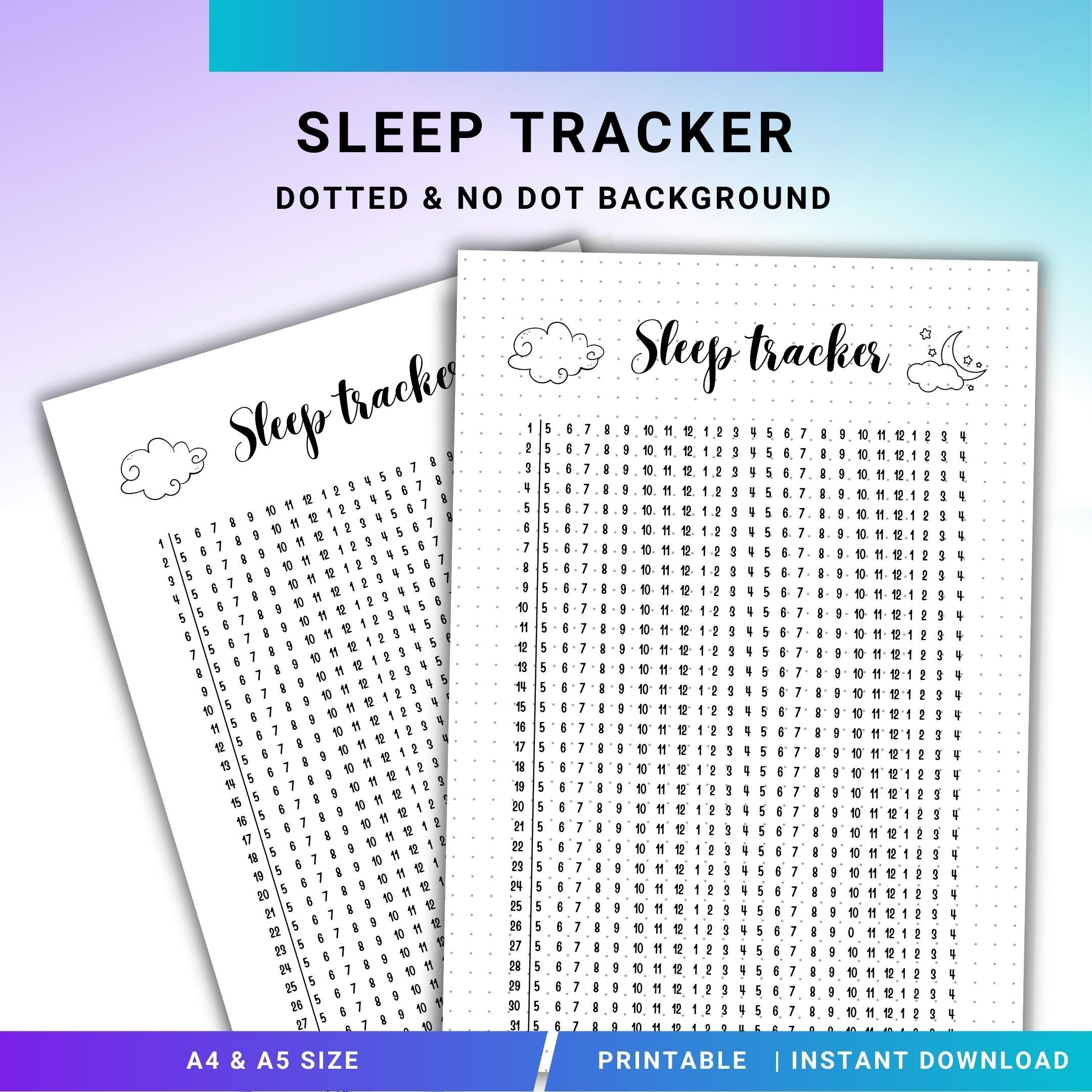 Digital Planner — Sleep Tracker Printable, Daily Sleep Log, 24 Hour Sleep Tracker, Wellness Self Care Plann... | Mindfulness printable