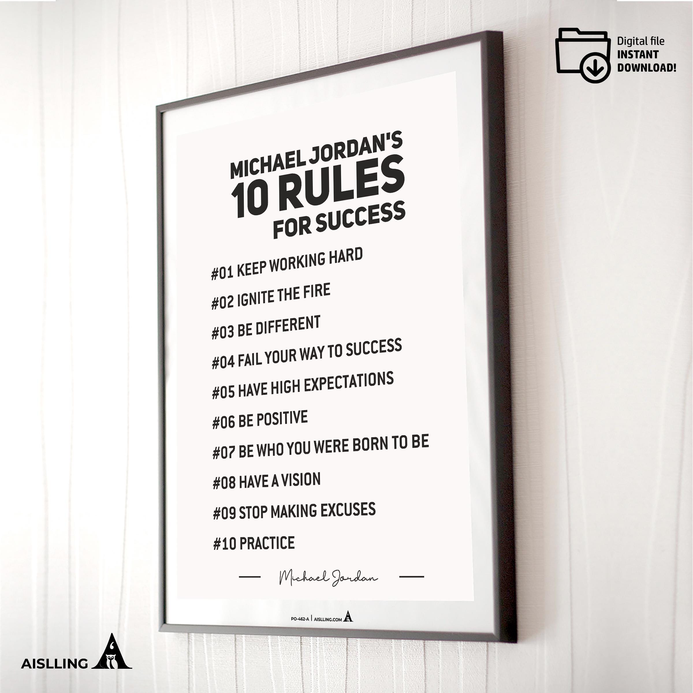 Aislling — Michael Jordan Quotes Digital Printable Wall Art Inspirational Quotes Jordan Mentality Poster Ba... | Aislling printable