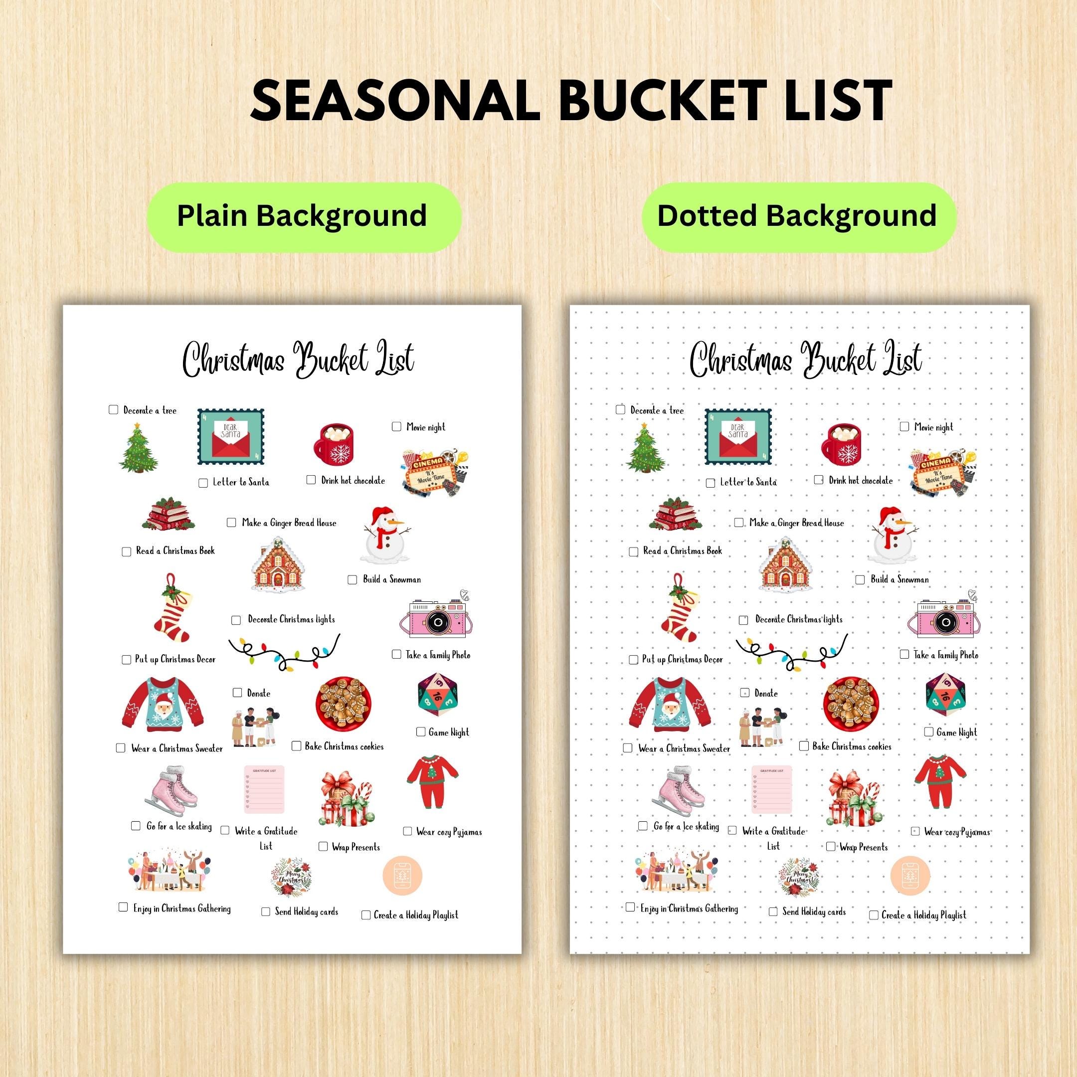 Activity List — Seasonal BUCKET LIST Printable, Spring Bucket List, Summer Bucket List, Fall Bucket List, W... | Bloom Joyfully printable