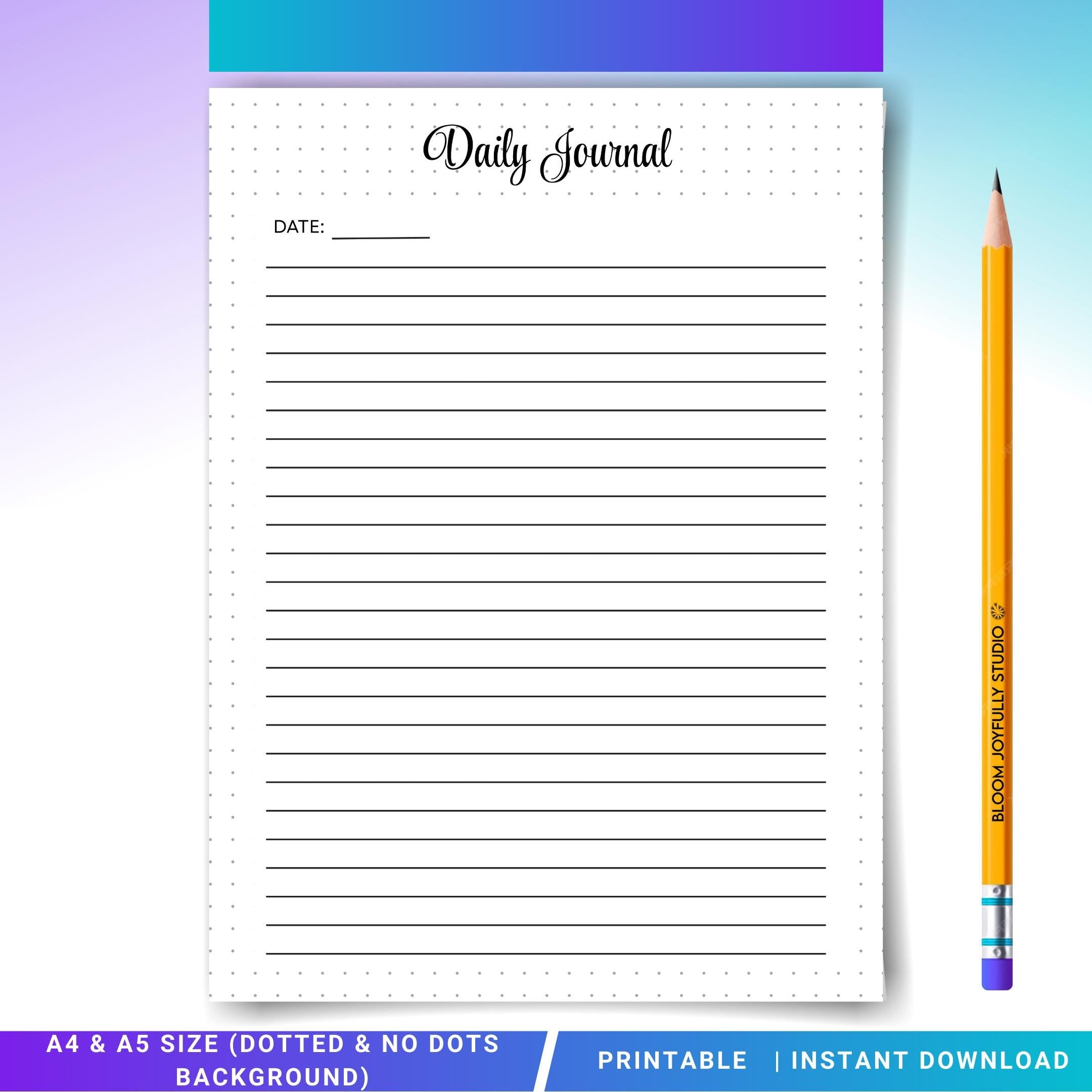 Daily Journal PRINTABLE – Daily Reflection, Gratitude & Mindfulness Journal, Daily Diary Page, Printable Di... | Mindfulness printable