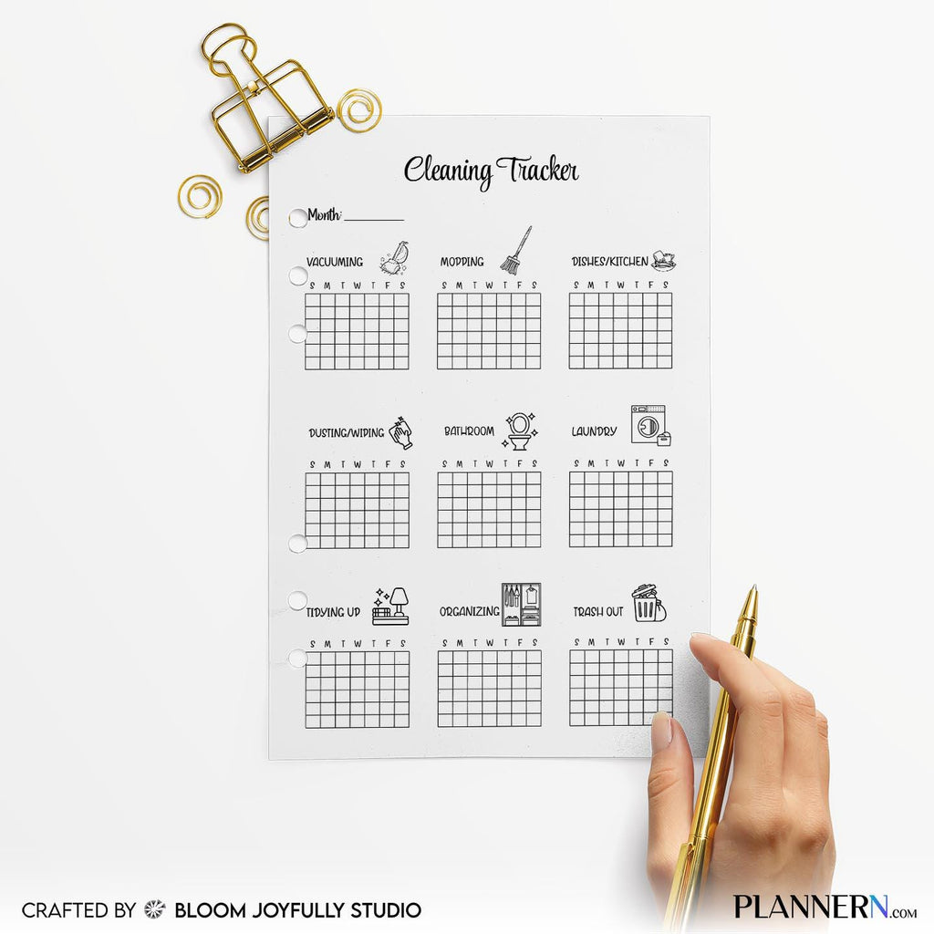 Chore Chart Pdf — Monthly Cleaning Tracker PRINTABLE, Monthly Cleaning Checklist, Household Cleaning Log, H... | Bloom Joyfully printable