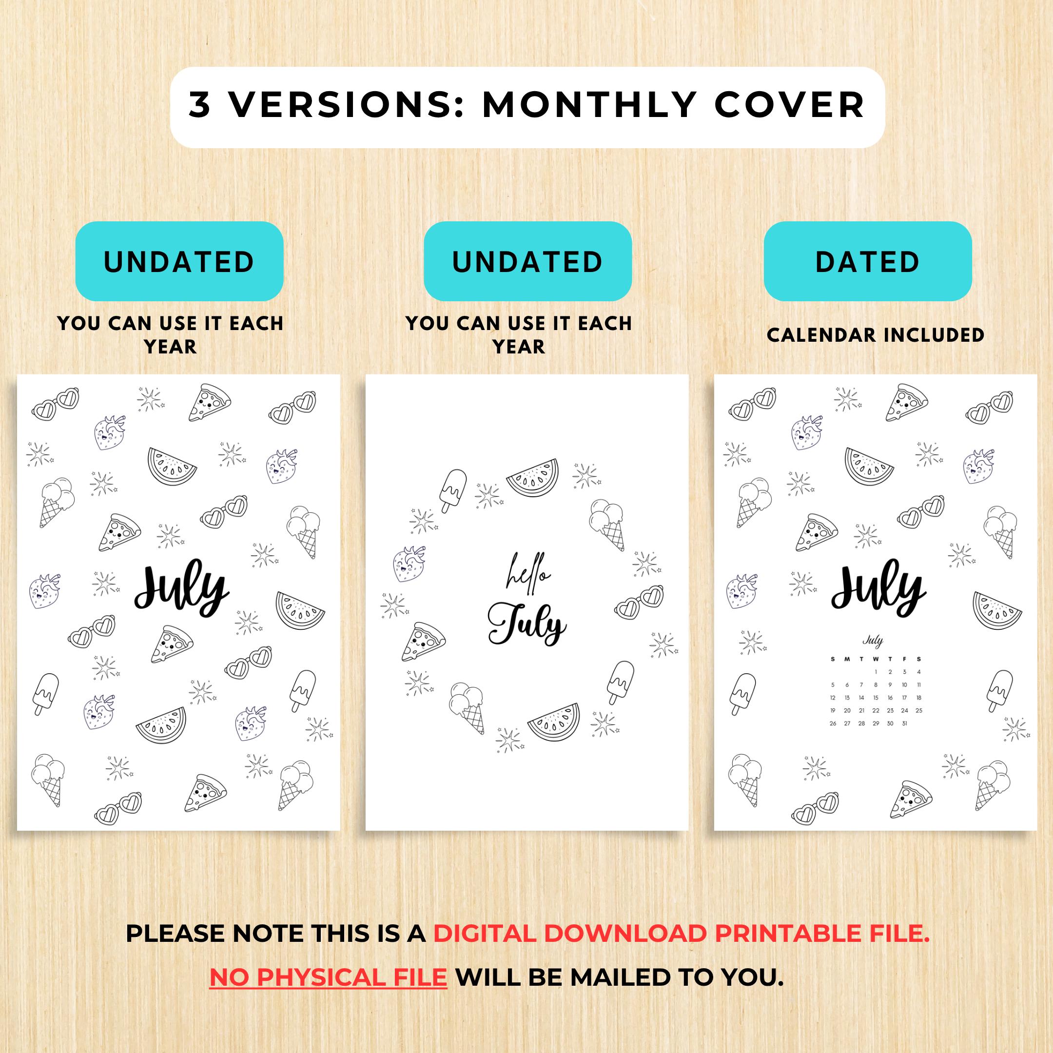 Budget Tracker — July Journal Bundle, Printable Journal pages, July Planner, July theme, July Journal, Habi... | Mindfulness printable