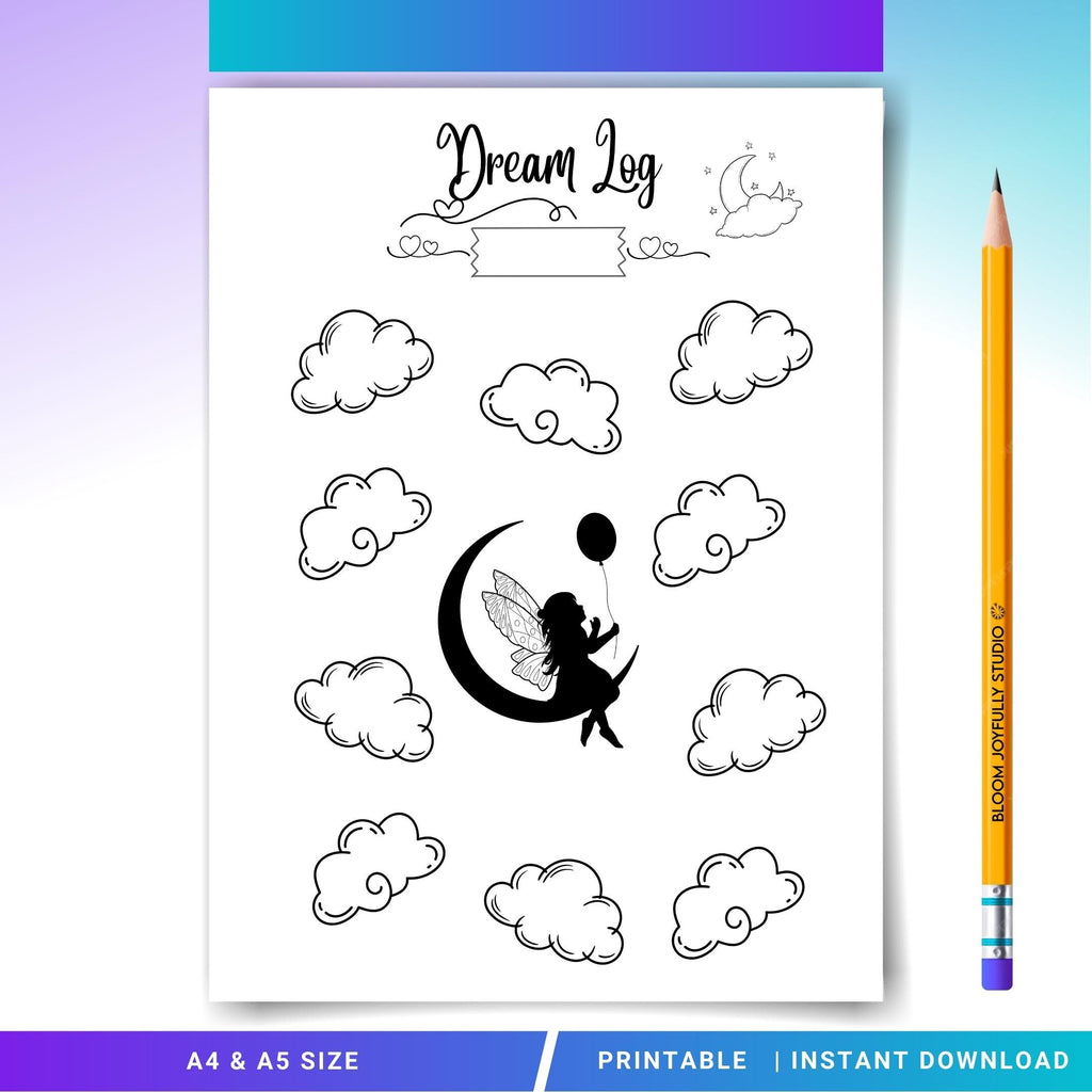 Digital Planner — Dream Log PRINTABLE, Monthly Dream Tracker, Dream Journal, Dream Diary, Dream Tracker, Sl... | Mindfulness printable