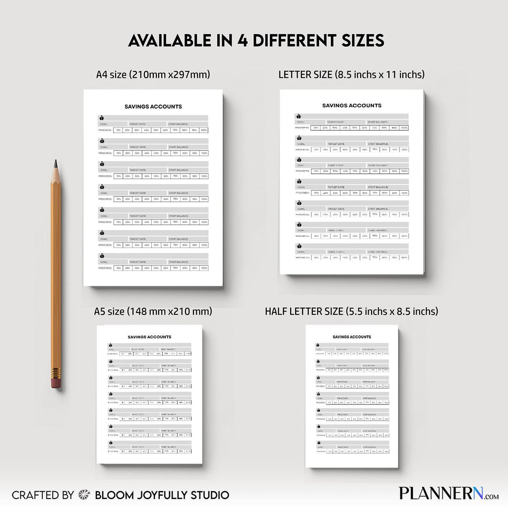 Budget Printable — Savings Account Tracker PRINTABLE, Monthly Savings, Budget Planner, Money Savings Tracke... | Bloom Joyfully printable