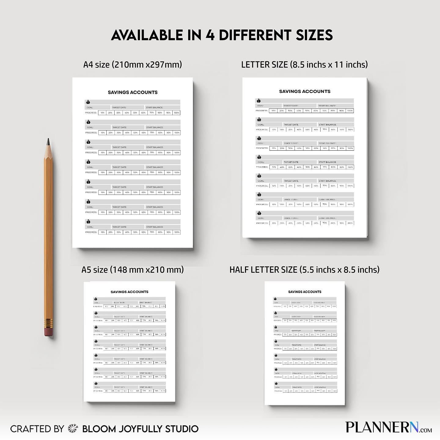 Budget Printable — Savings Account Tracker PRINTABLE, Monthly Savings, Budget Planner, Money Savings Tracke... | Bloom Joyfully printable