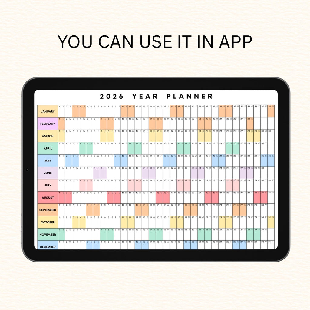 2026 Planner — 2026 PRINTABLE Wall Calendar, Dated Calendar, PDF, Different Sizes Available, Plan Your Day ... | Bloom Joyfully printable