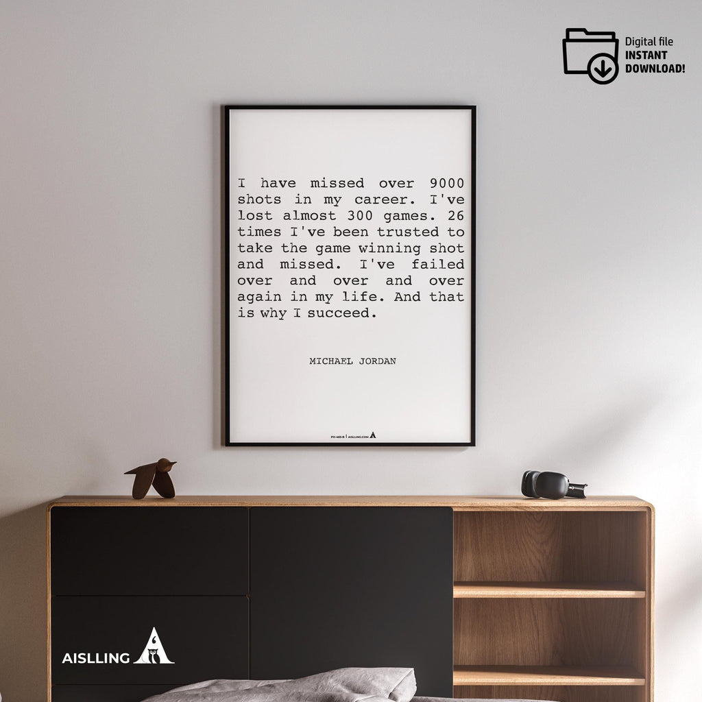 Aislling — Digital Printable Wall Art Inspirational Quotes Jordan Mentality Poster Basketball Quote Michael... | Aislling printable