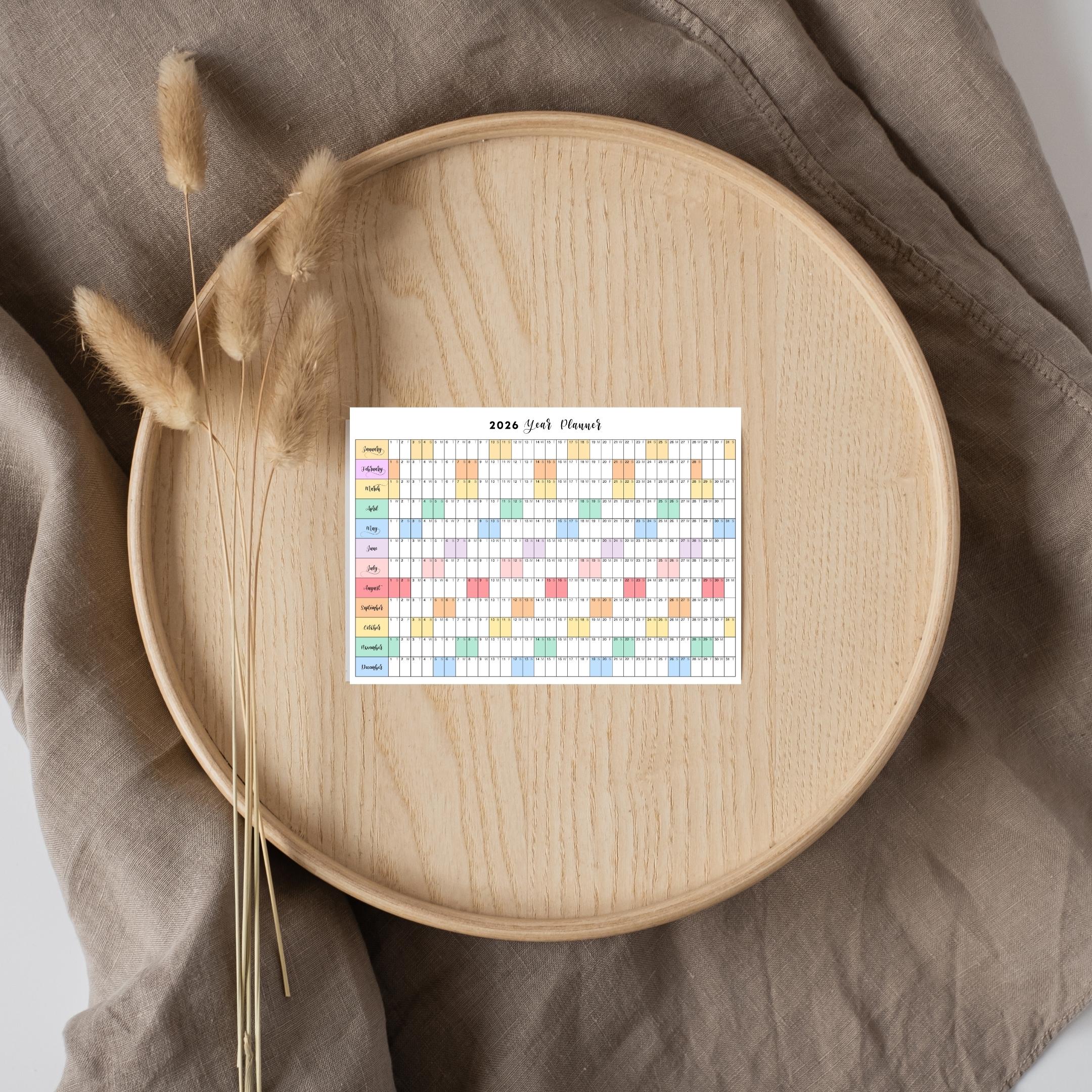 2026 Planner — 2026 PRINTABLE Wall Calendar, Dated Calendar, PDF, Different Sizes Available, Plan Your Day ... | Bloom Joyfully printable