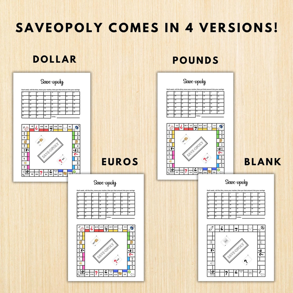 Budget Challenge — Save, opoly Savings PRINTABLE, Savings Challenge, Savings Game, Budgeting Game, Savings ... | Bloom Joyfully printable
