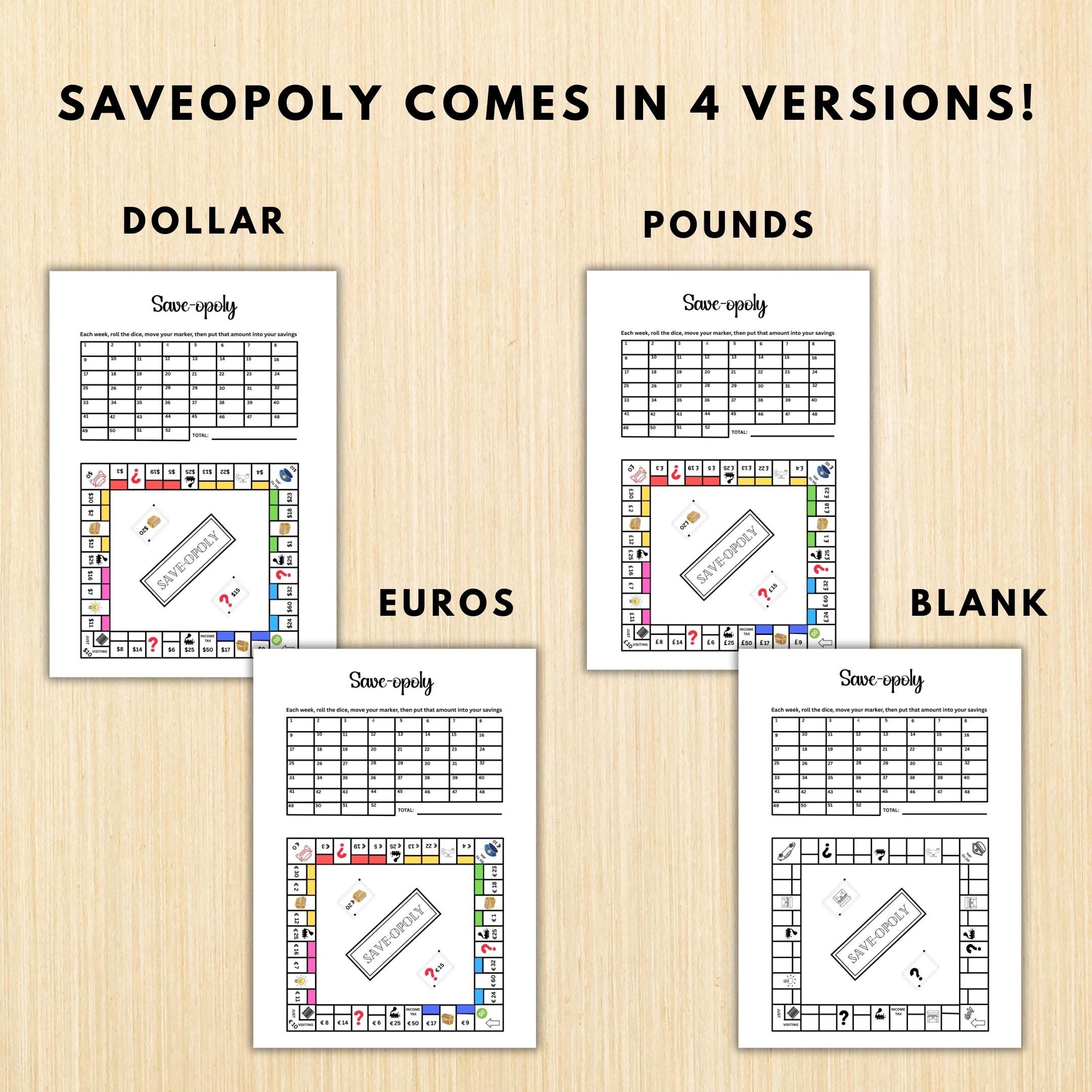 Budget Challenge — Save, opoly Savings PRINTABLE, Savings Challenge, Savings Game, Budgeting Game, Savings ... | Bloom Joyfully printable