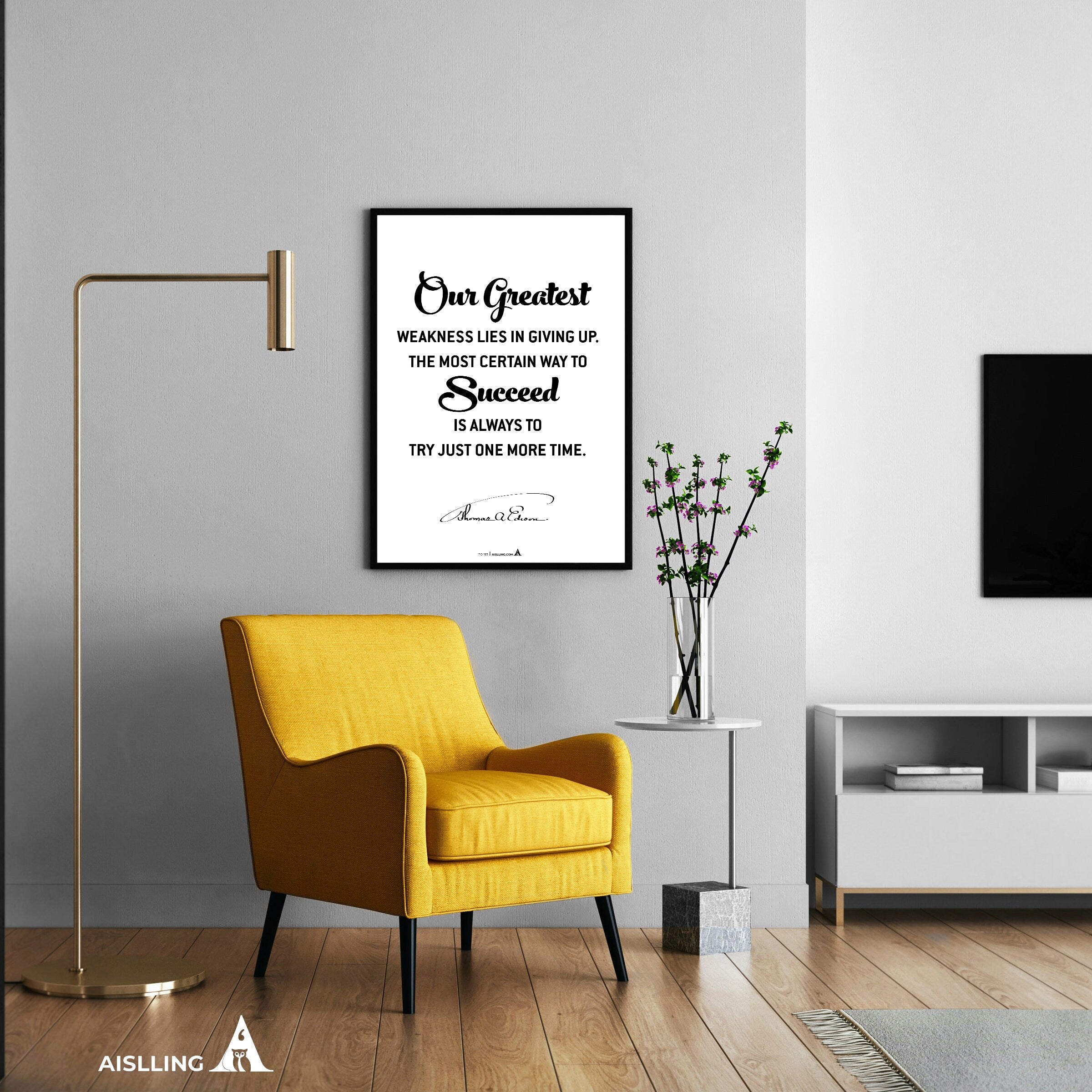 Aislling — Edison Quotes, Our greatest weakness lies in giving up Quote, Inspirational Quote Poster, Motiva... | Aislling printable