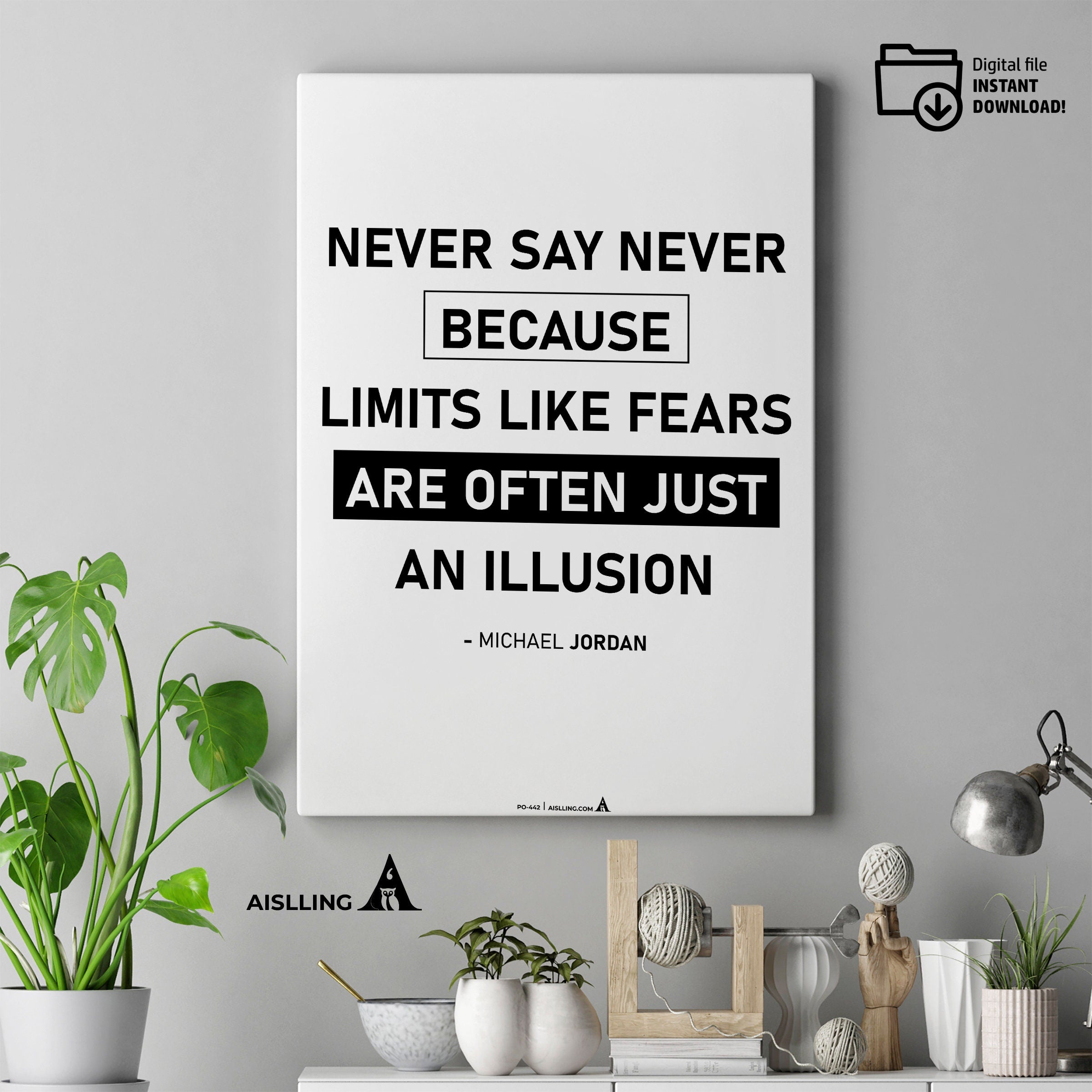 Aislling — Digital Printable Wall Art, Michael Jordan Quotes Printable Wall Art, Inspirational Digital Down... | Aislling printable