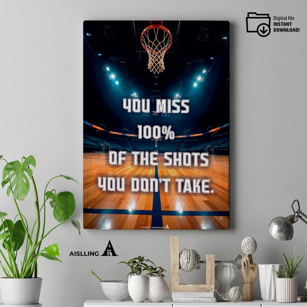 Basketball Art — Michael Jordan Inspirational Quote Poster: Basketball Legend Art (Digital Download) | Aislling printable