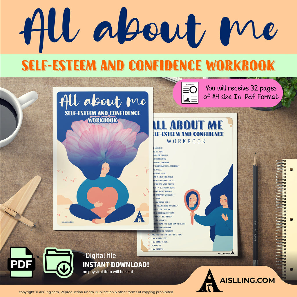 Aislling Design — self esteem worksheets for adults, Confidence Mental Health, Therapist Counseling, Social... | Mindfulness printable