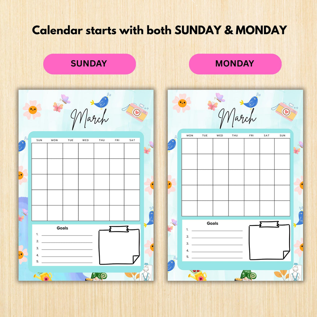Digital Planner — MARCH Planner Bundle, Habit Tracker, Spring Planner, Mental Health, Gratitude, Mood Track... | Mindfulness printable