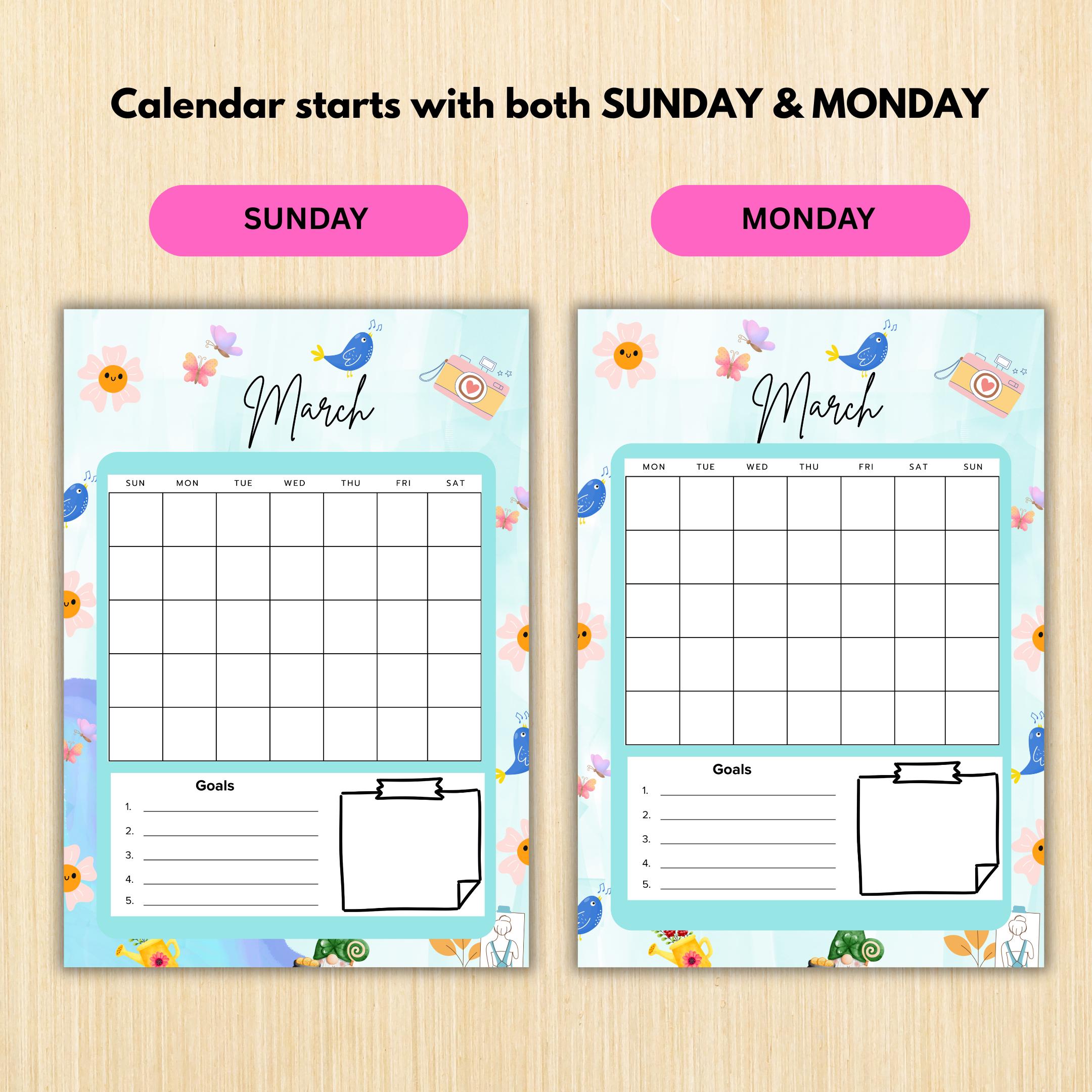 Digital Planner — MARCH Planner Bundle, Habit Tracker, Spring Planner, Mental Health, Gratitude, Mood Track... | Mindfulness printable
