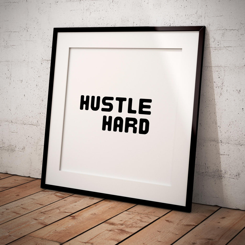 Boho Typography Wall — Hustle Hard Printable Wall Art, Motivational Quote Poster, Pastel Affirmation Print,... | Mindfulness printable