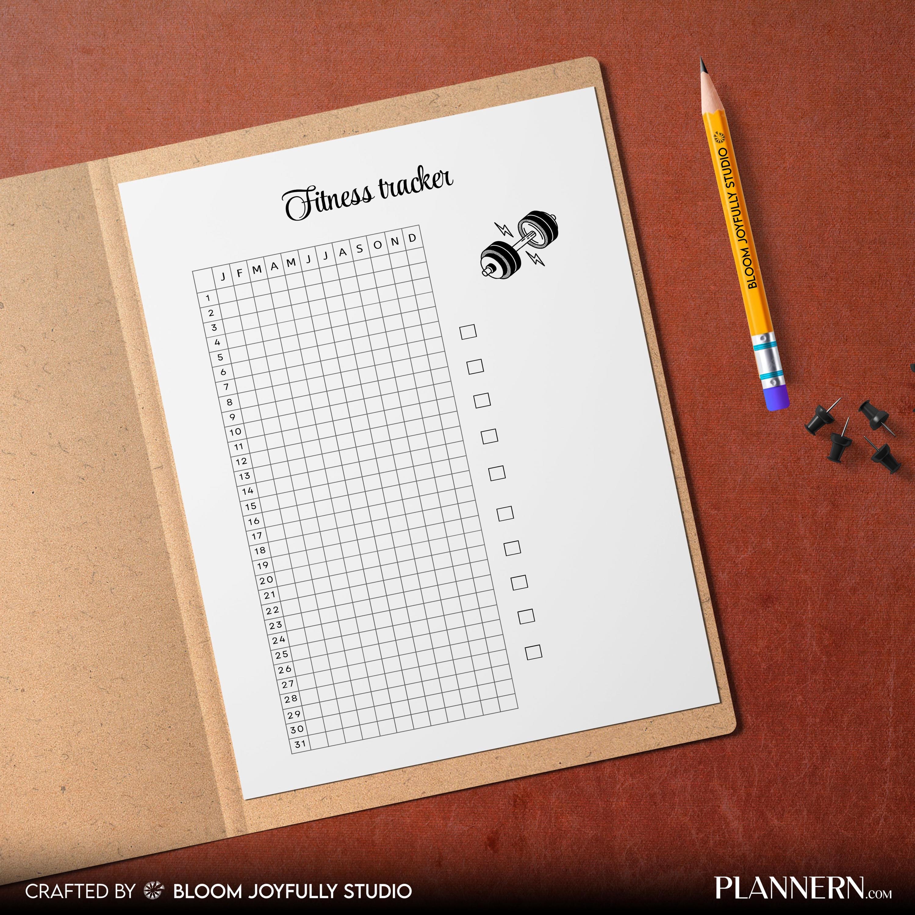 Daily Fitness — Fitness Tracker PRINTABLE, Workout Log and Fitness Planner, Health and Wellness Tracker, Ex... | Nutri Track printable