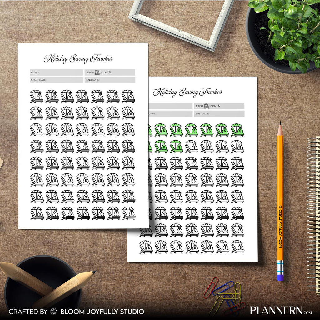 Budget Planner — Holiday Fund Trader PRINTABLE, Holiday Savings Tracker, Vacation Savings Planner, Travel B... | Bloom Joyfully printable
