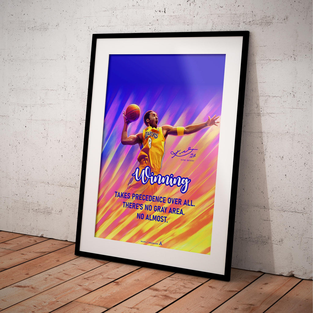 Abstract Wall Art — Kobe Bryant Poster, Minimalist Basketball Printable Quote Wall Art, NBA Black Mamba Mot... | Aislling printable