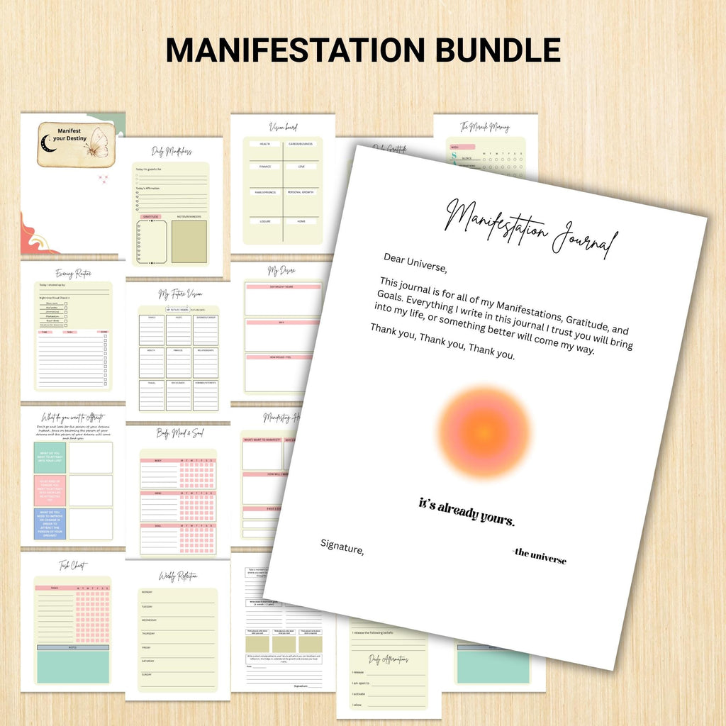 2026 Planner — MANIFESTATION JOURNAL Printable, Vision Board, Law of Attraction, Gratitude, Digital Journal... | Mindfulness printable