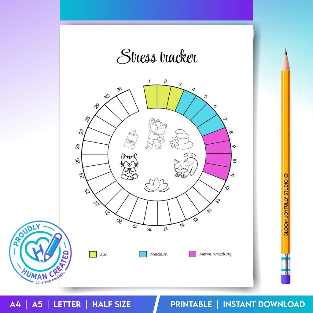 Anxiety Journal — Stress Tracker Printable, Stress Management Journal, Anxiety Tracker, Mental Wellness Pla... | Mindfulness printable