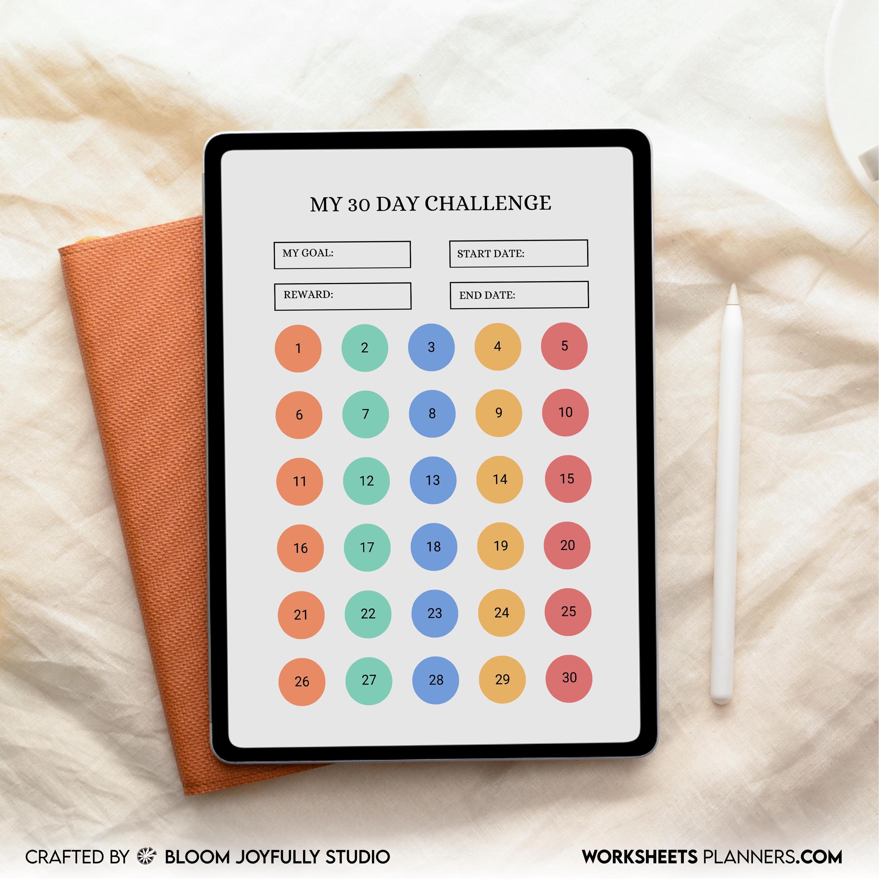 Daily Habits — 30 Day Challenge PRINTABLE, Habit Tracker, Goal Setting, Habit Challenge, Habit Planner, A4/... | Bloom Joyfully printable