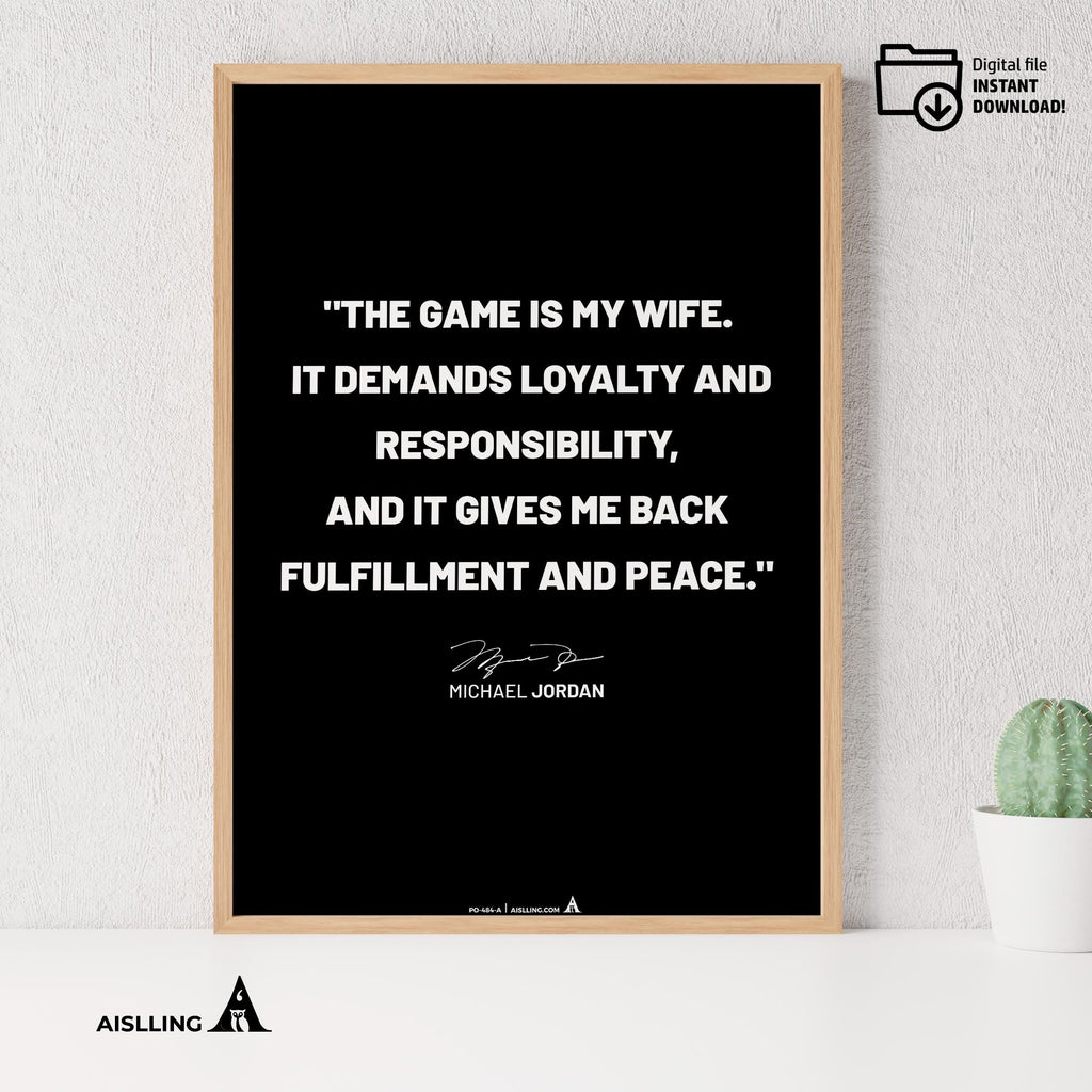 Basketball Art — Michael Jordan Inspirational Quote Poster: Basketball Legend Art (Digital Download) | Aislling printable