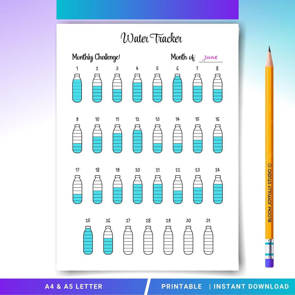 Daily Tracker — Daily Water Intake Tracker Printable, Daily Tracker, Health Tracker, Hydrate Tracker, Water... | Nutri Track printable