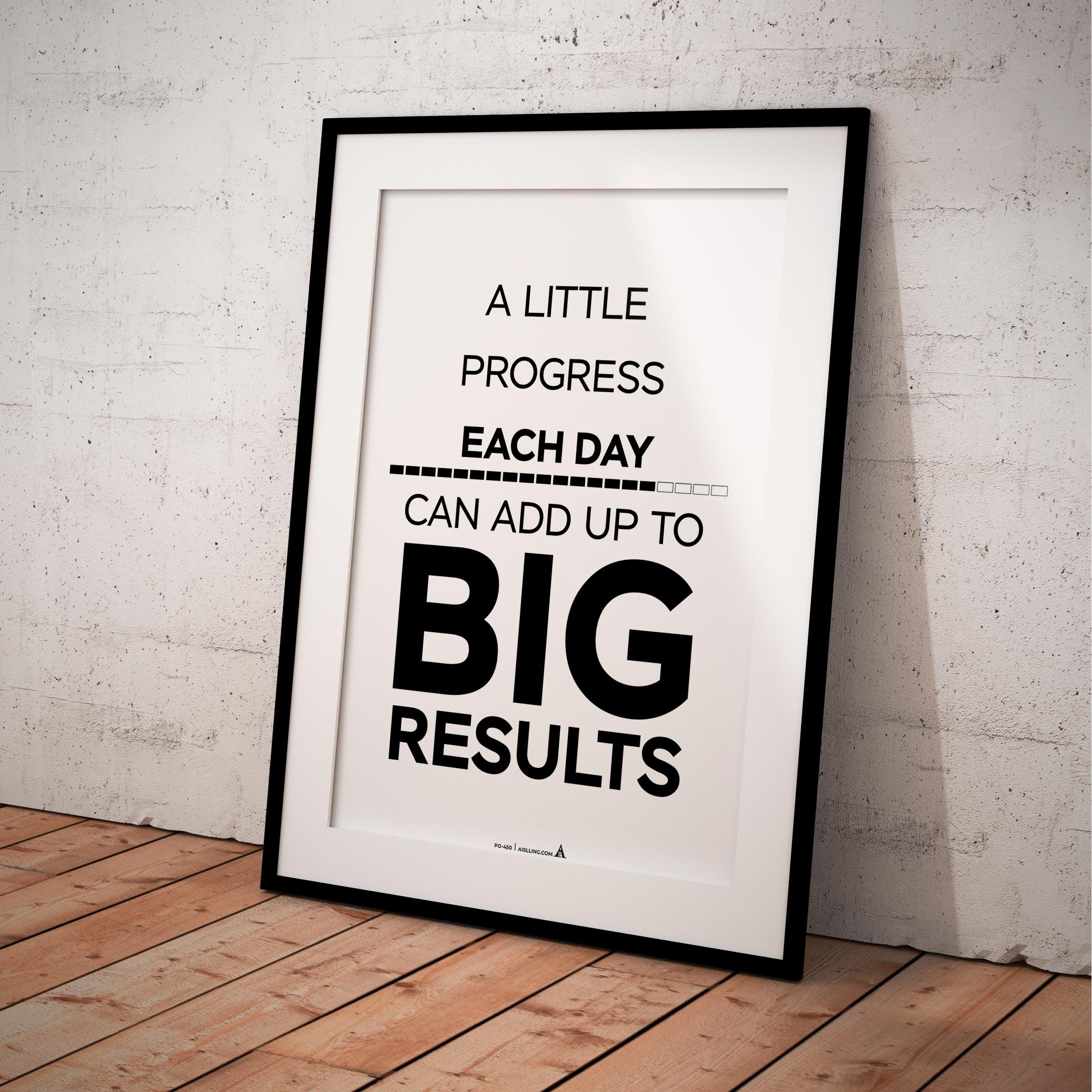 Aislling — a little progress each day Quotes Digital Printable Wall Art Inspirational Quotes Poster, Motiva... | Aislling printable
