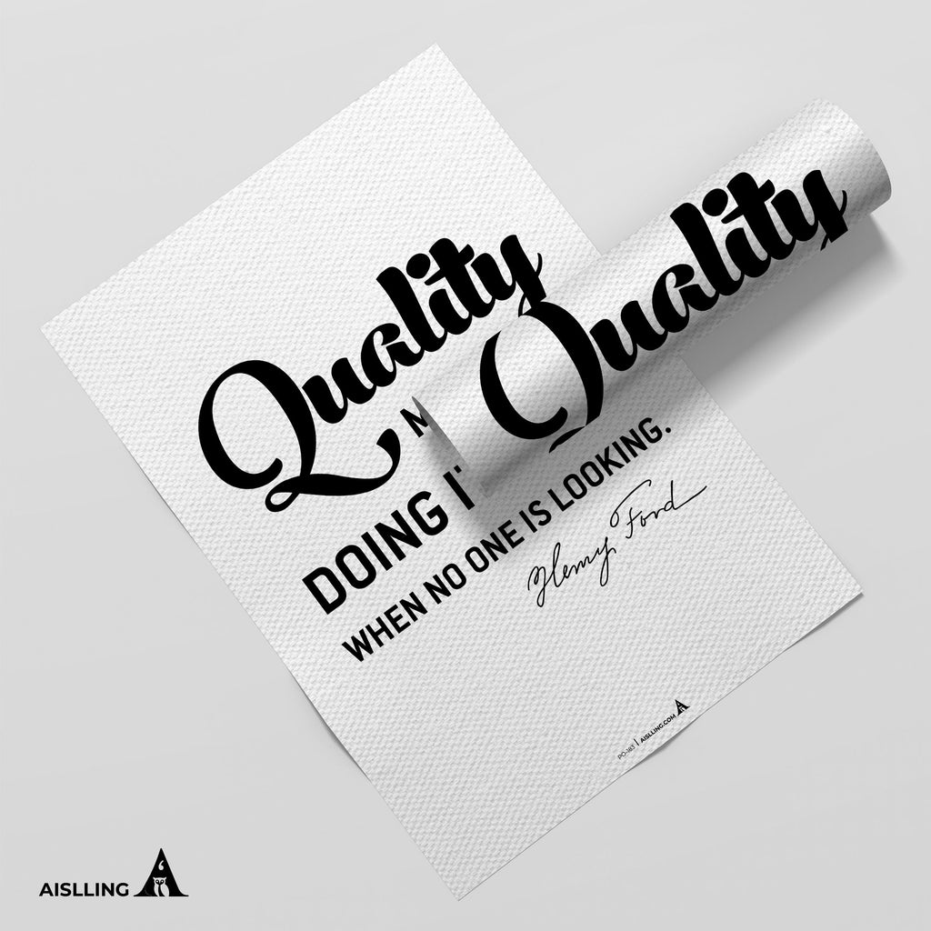 Aislling — Henry Ford Quote, Quality means doing it right when no one is looking, Inspirational Quote Poste... | Aislling printable