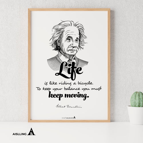 Aislling — Albert Einstein Quotes, Life is like riding a bicycle Printables, Inspirational Quote Poster, Mo... | Aislling printable