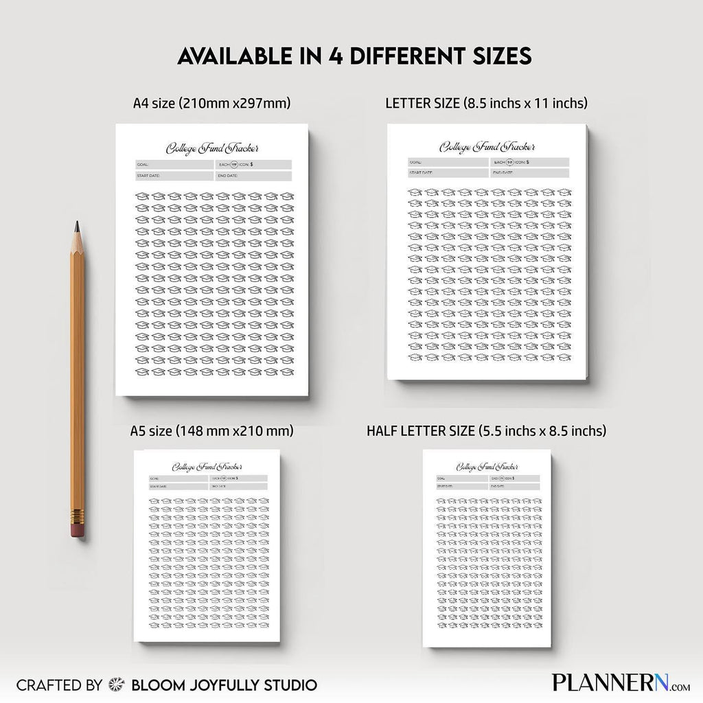 Budget Planner — College Fund Tracker Printable, Savings Goal PDF, College Savings Planner, Education Fund ... | Bloom Joyfully printable
