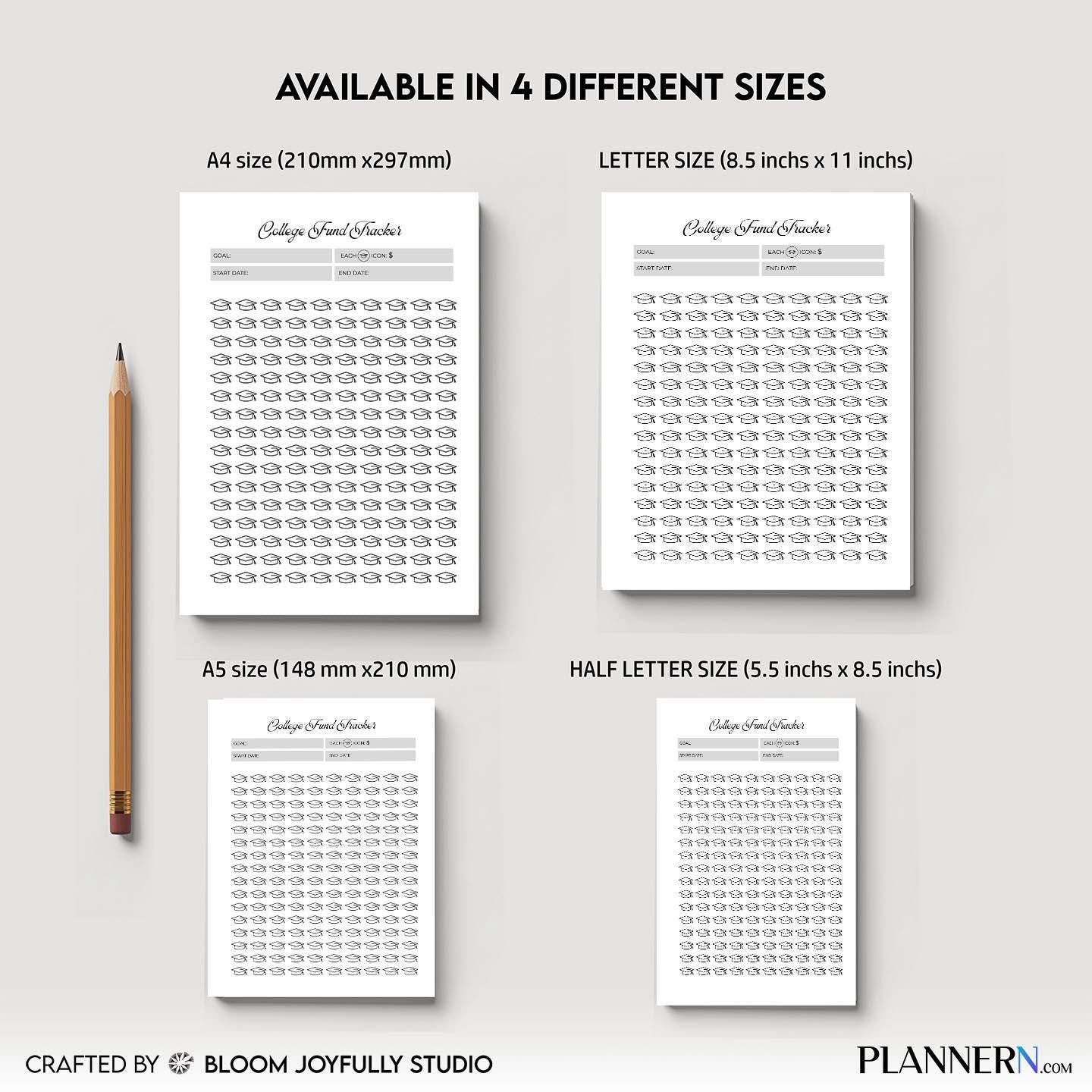 Budget Planner — College Fund Tracker Printable, Savings Goal PDF, College Savings Planner, Education Fund ... | Bloom Joyfully printable