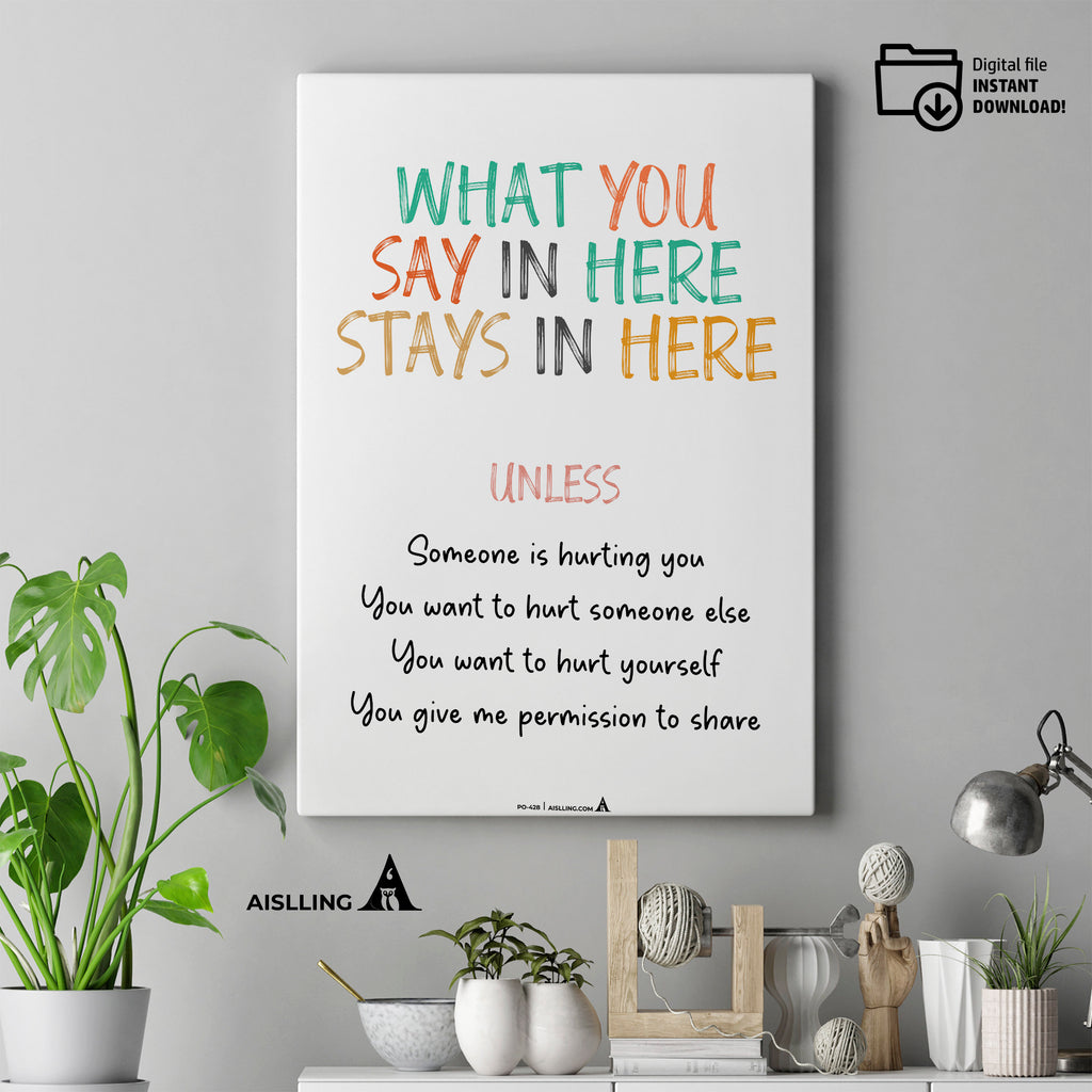 Calming Kit — What You Say Stay In Here, therapy office poster, social emotional learning, grow your mind p... | Mindfulness printable